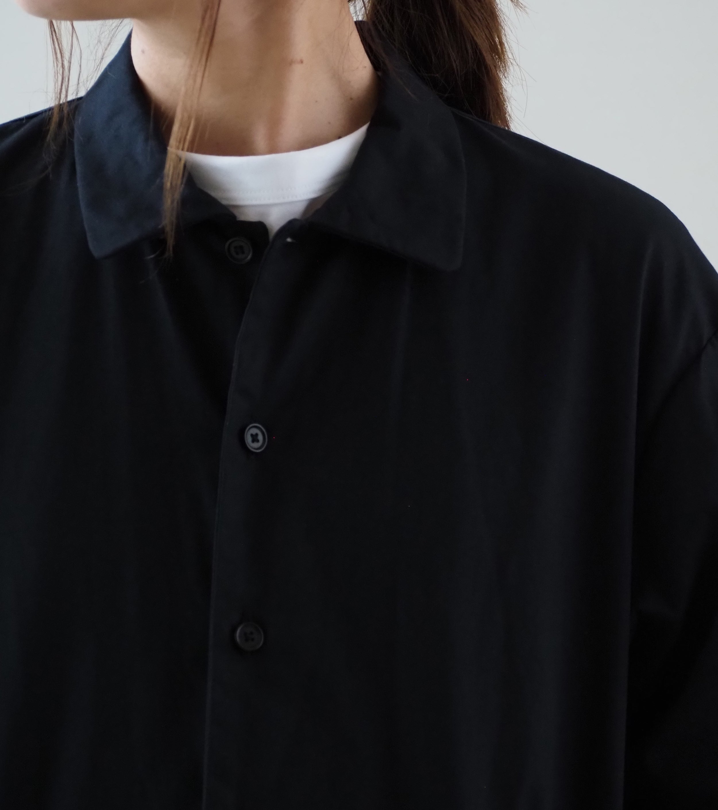 YAECA CANVAS DESIGN ワークシャツドレス , Dark Navy
