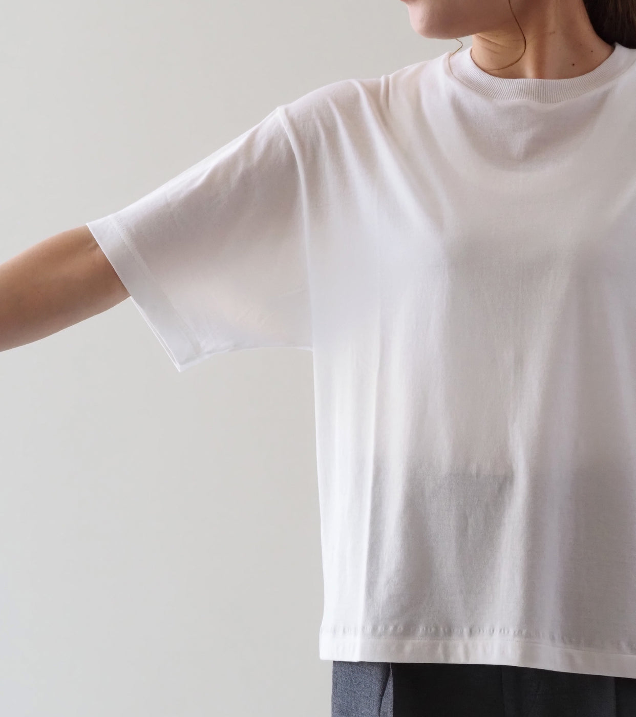 ALWEL ハーフ スリーブ ボックス Tシャツ , White