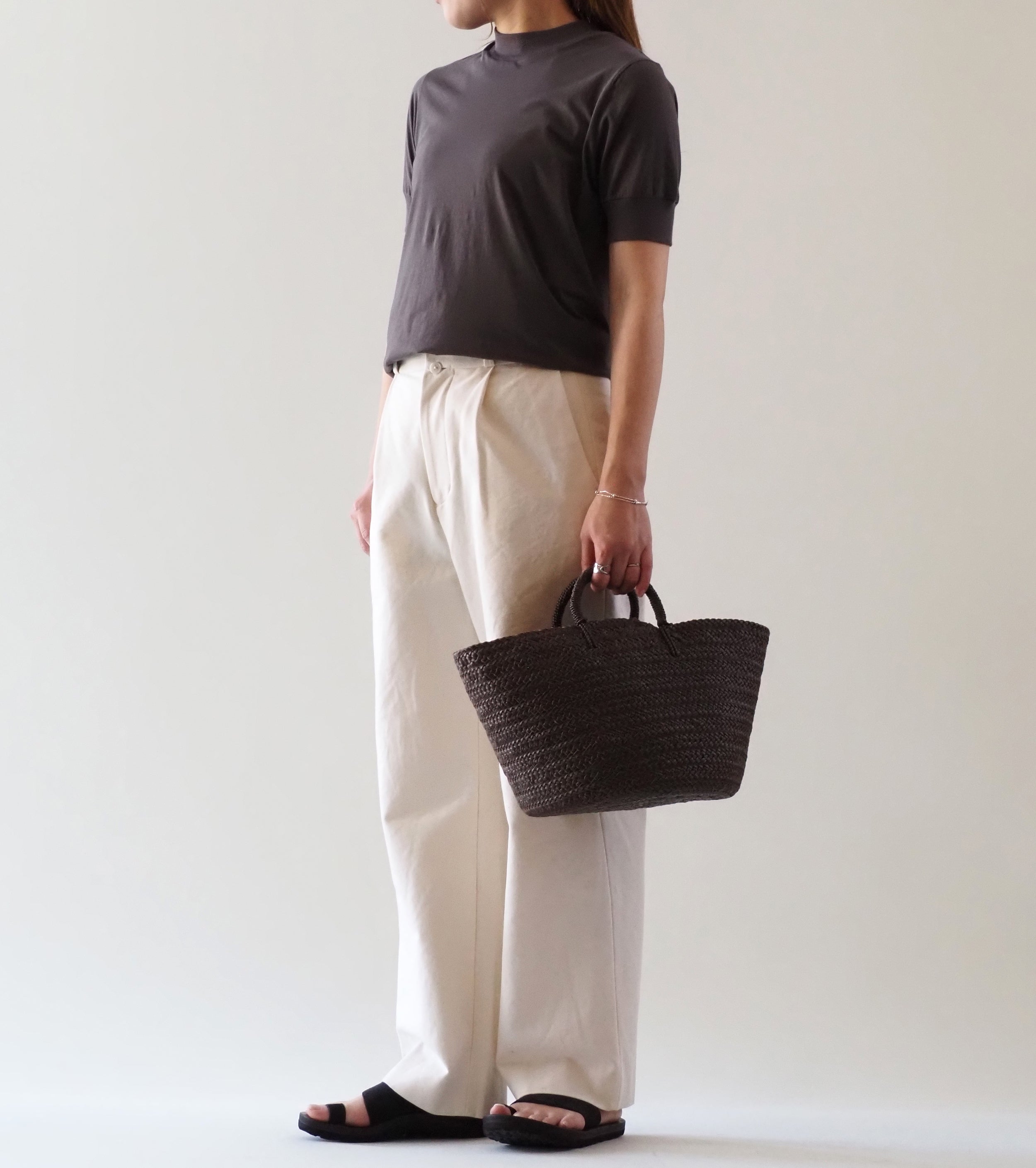 ALWEL モックネック Tシャツ , Dark Brown
