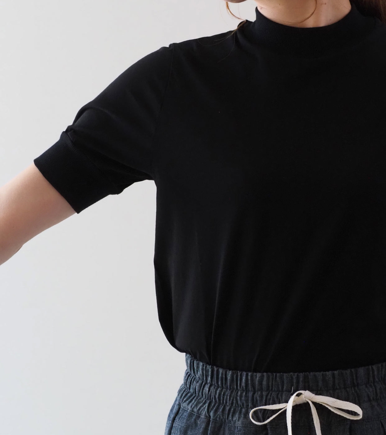 ALWEL モックネック Tシャツ , Black