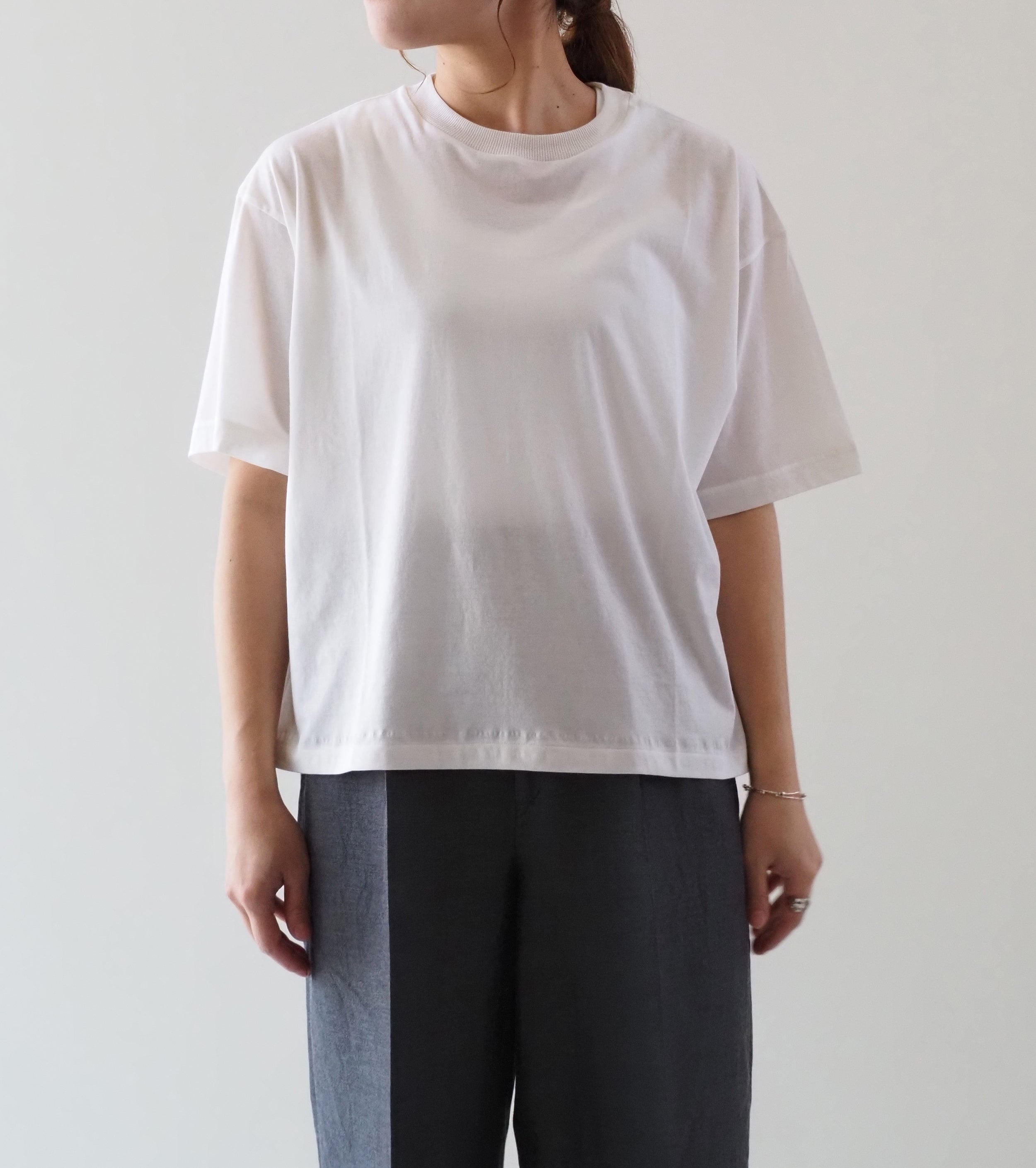 ALWEL ハーフ スリーブ ボックス Tシャツ , White