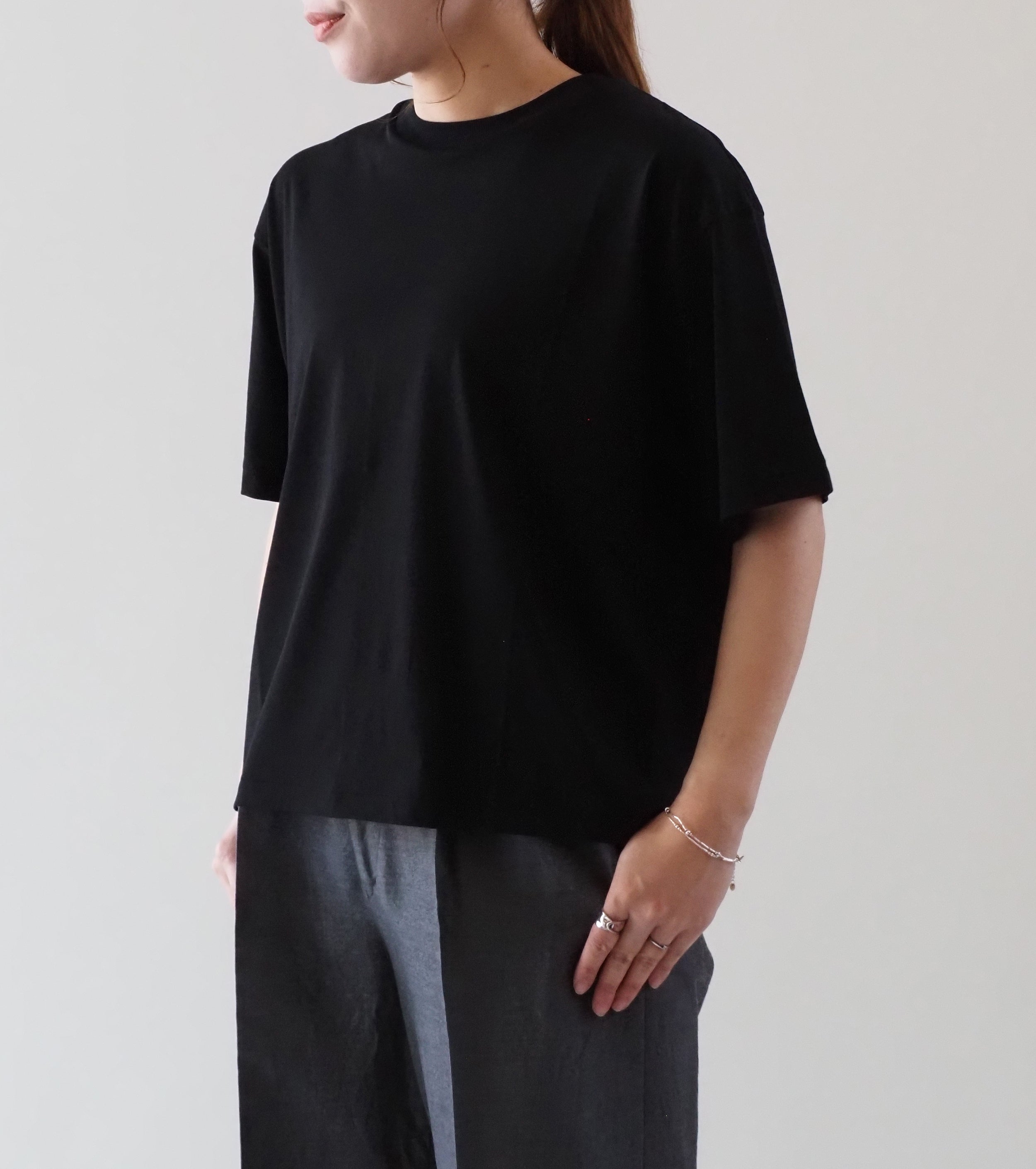 ALWEL ハーフ スリーブ ボックス Tシャツ , Black