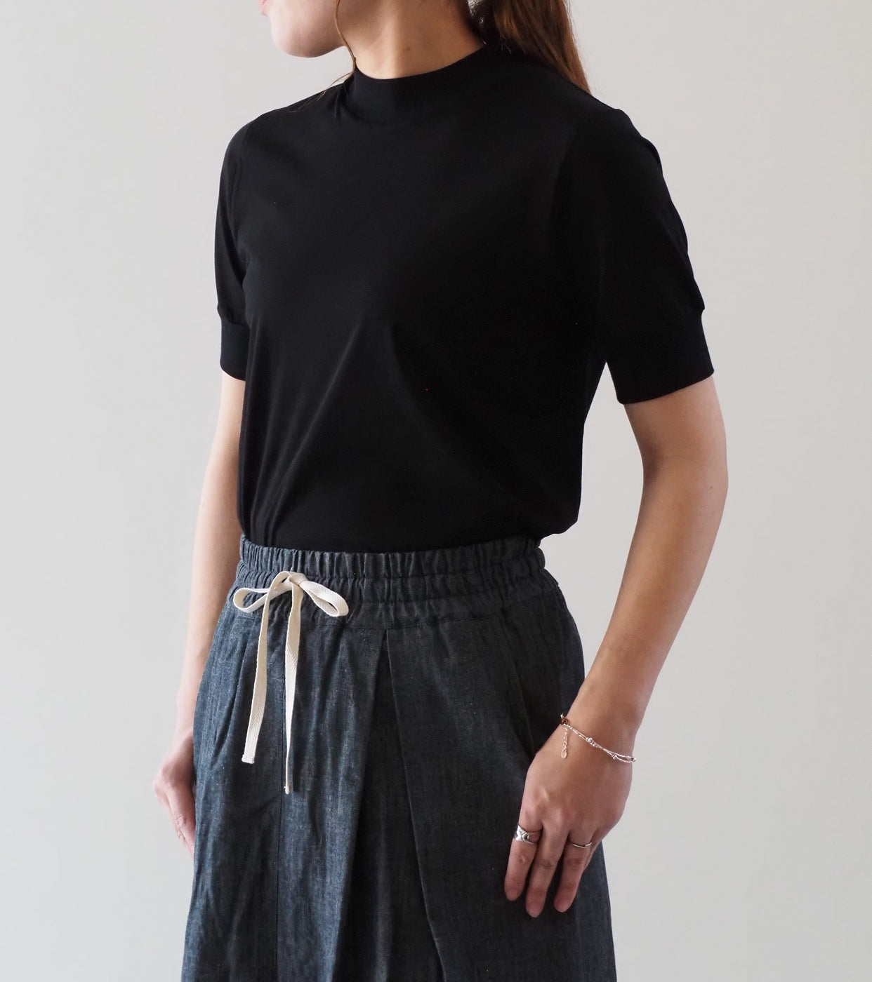 ALWEL モックネック Tシャツ , Black