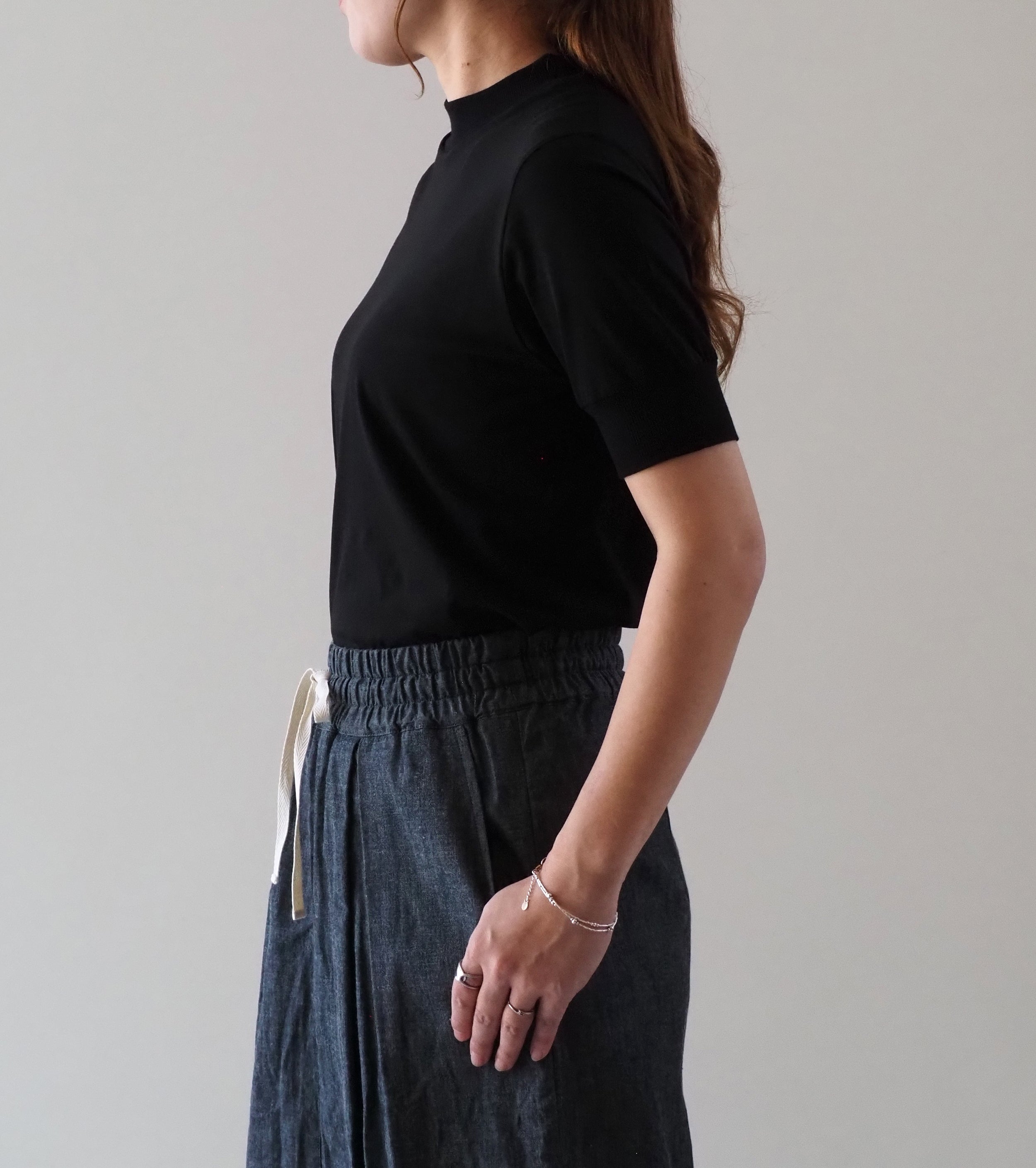 ALWEL モックネック Tシャツ , Black