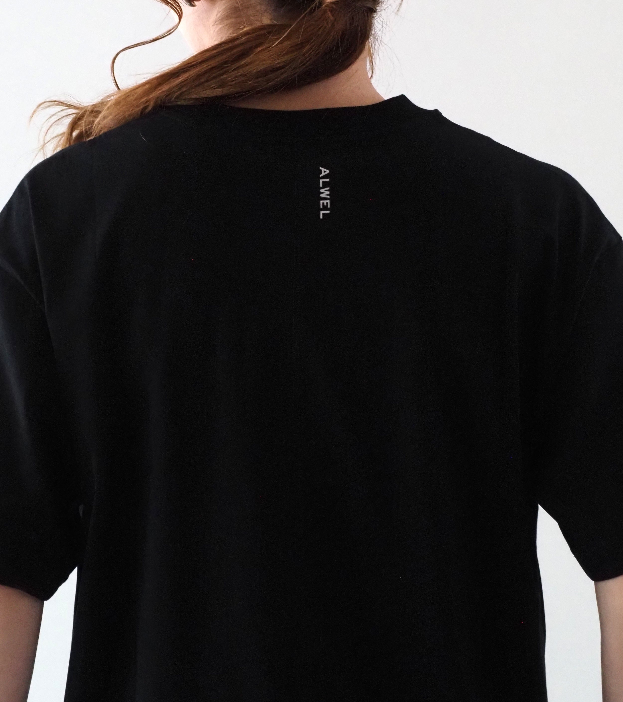 ALWEL ハーフ スリーブ ボックス Tシャツ , Black