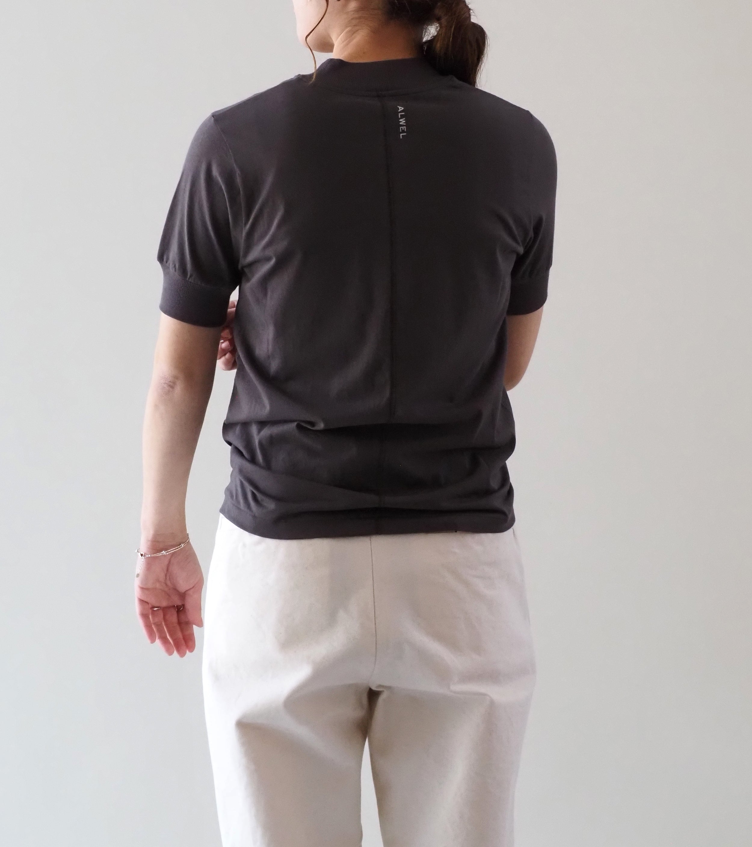 ALWEL モックネック Tシャツ , Dark Brown