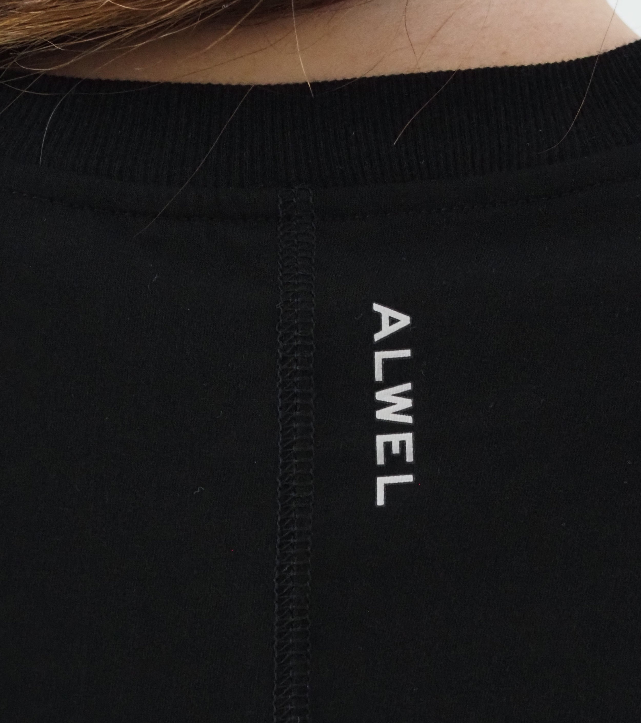 ALWEL ハーフ スリーブ ボックス Tシャツ , Black
