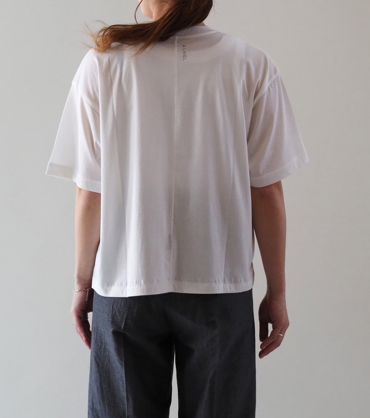 ALWEL ハーフ スリーブ ボックス Tシャツ , White