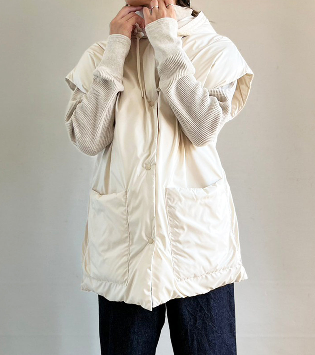 blurhms Down Stole Jacket, Natural