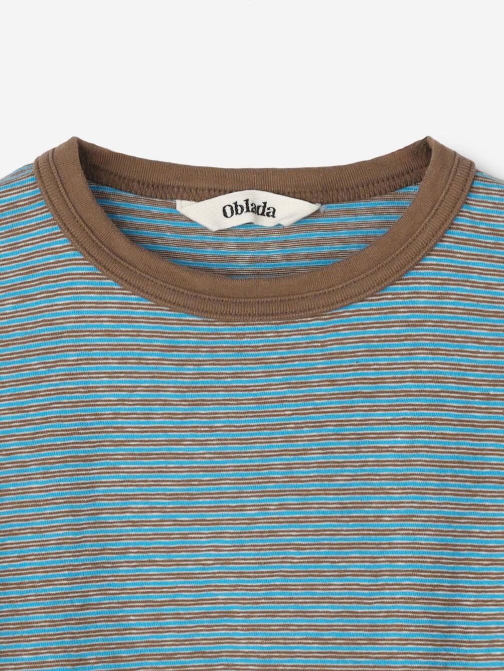 Oblada マルチ ボーダー ロング ティーシャツ , Chocomint