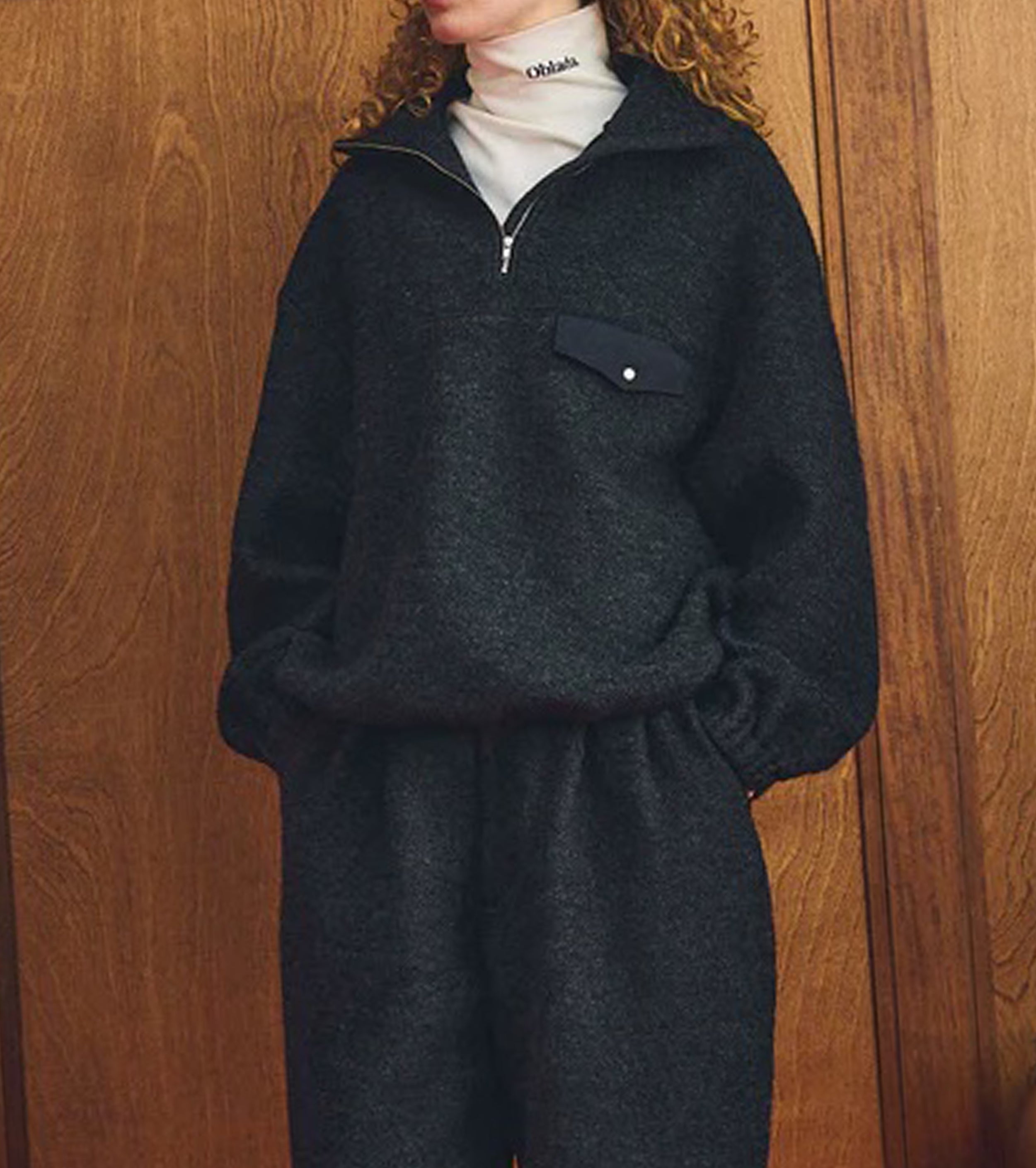 Oblada WOOL FLEECE TOPS , Charcoal Gray