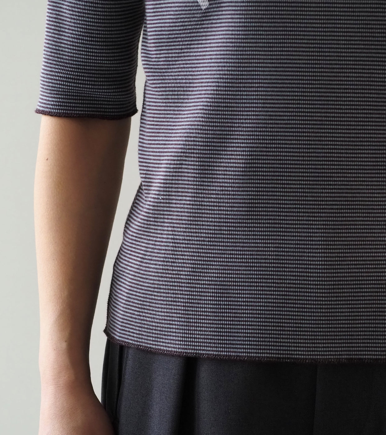 Oblada ボーダー カレッジ プリント ティー, Mint Brown