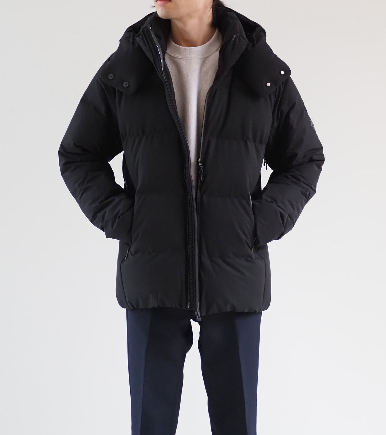 MIZUSAWA DOWN JACKET "ANCHOR",Black