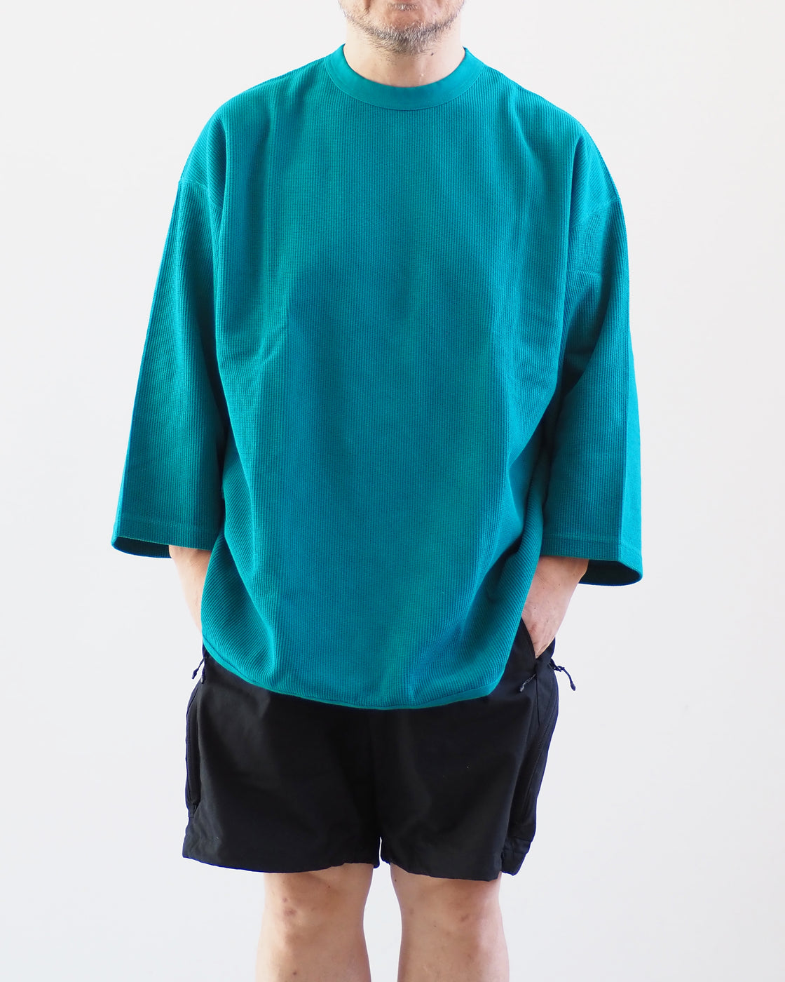 Rough&Smooth Thermal Baseball Tee,Emerald