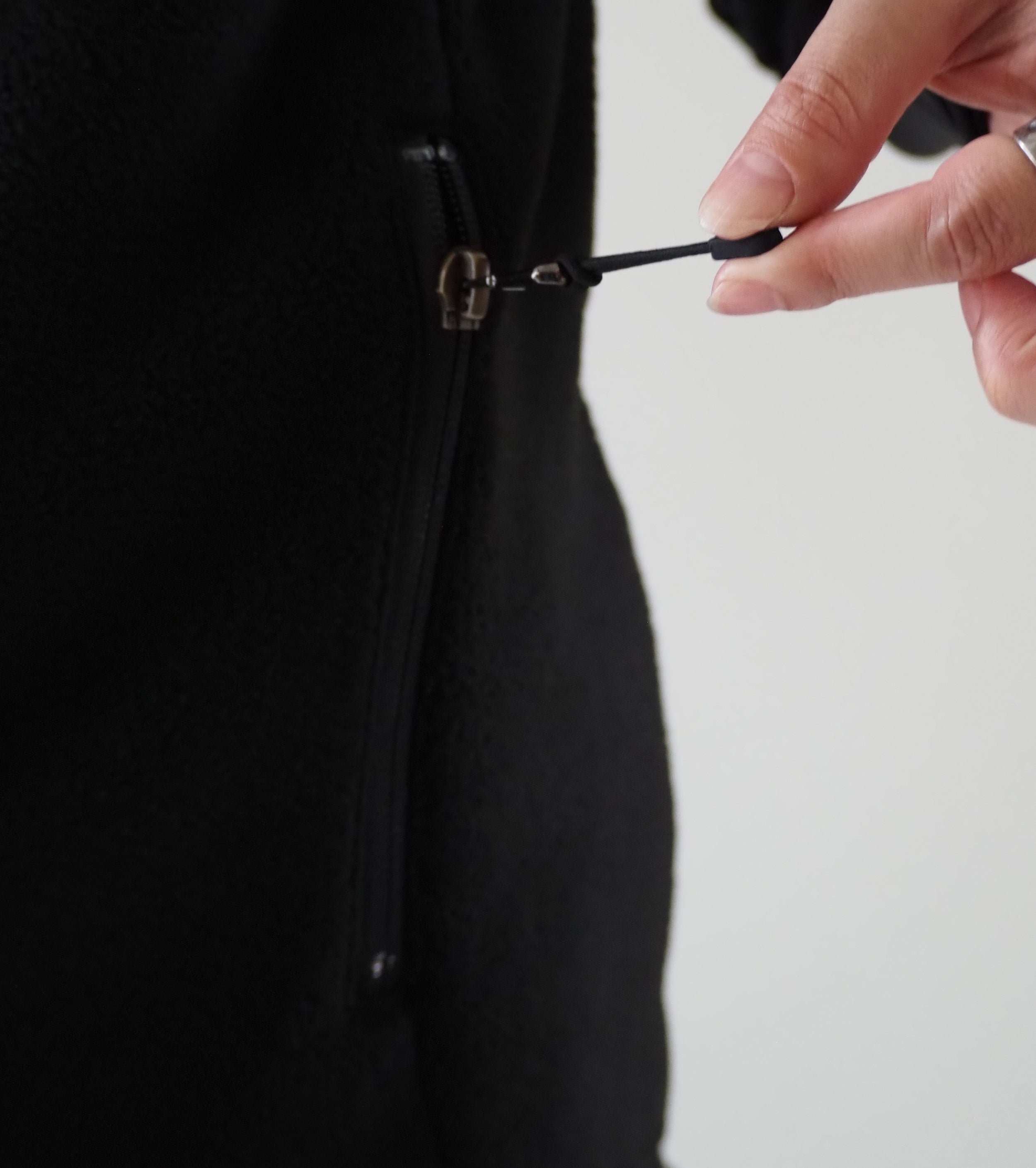 ALWEL フリース ジップ ベスト , Black