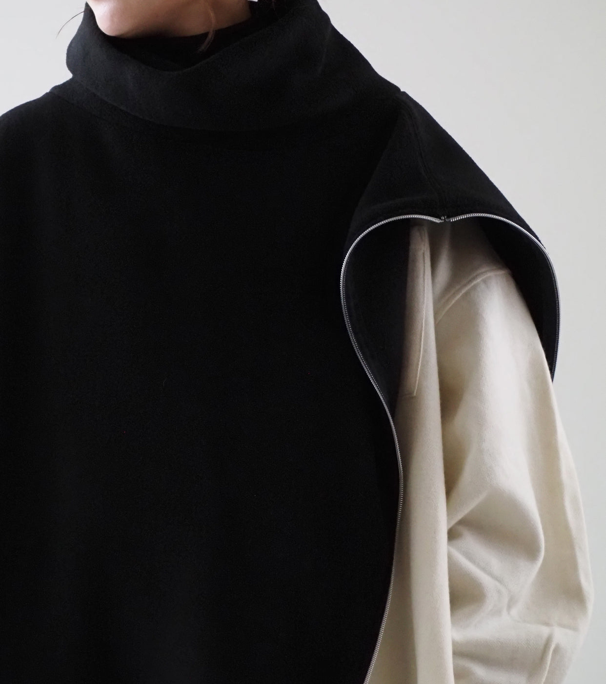 ALWEL フリース ストール ポンチョ , Black