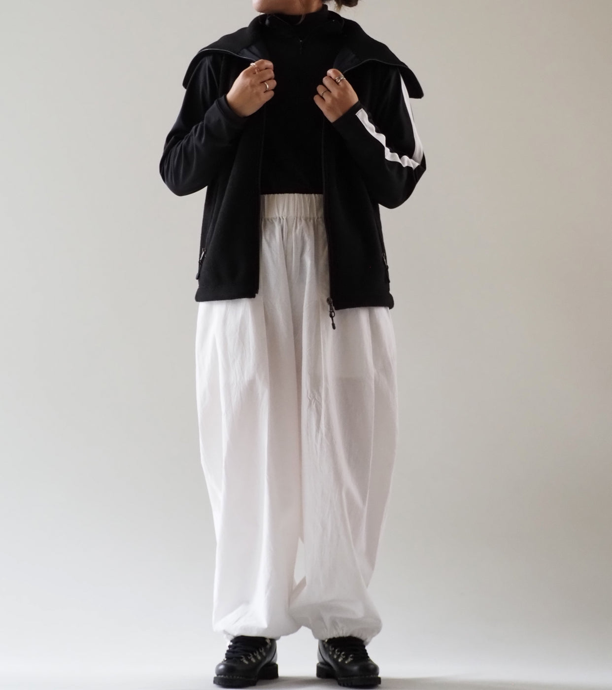 ALWEL フリース ジップ ベスト , Black