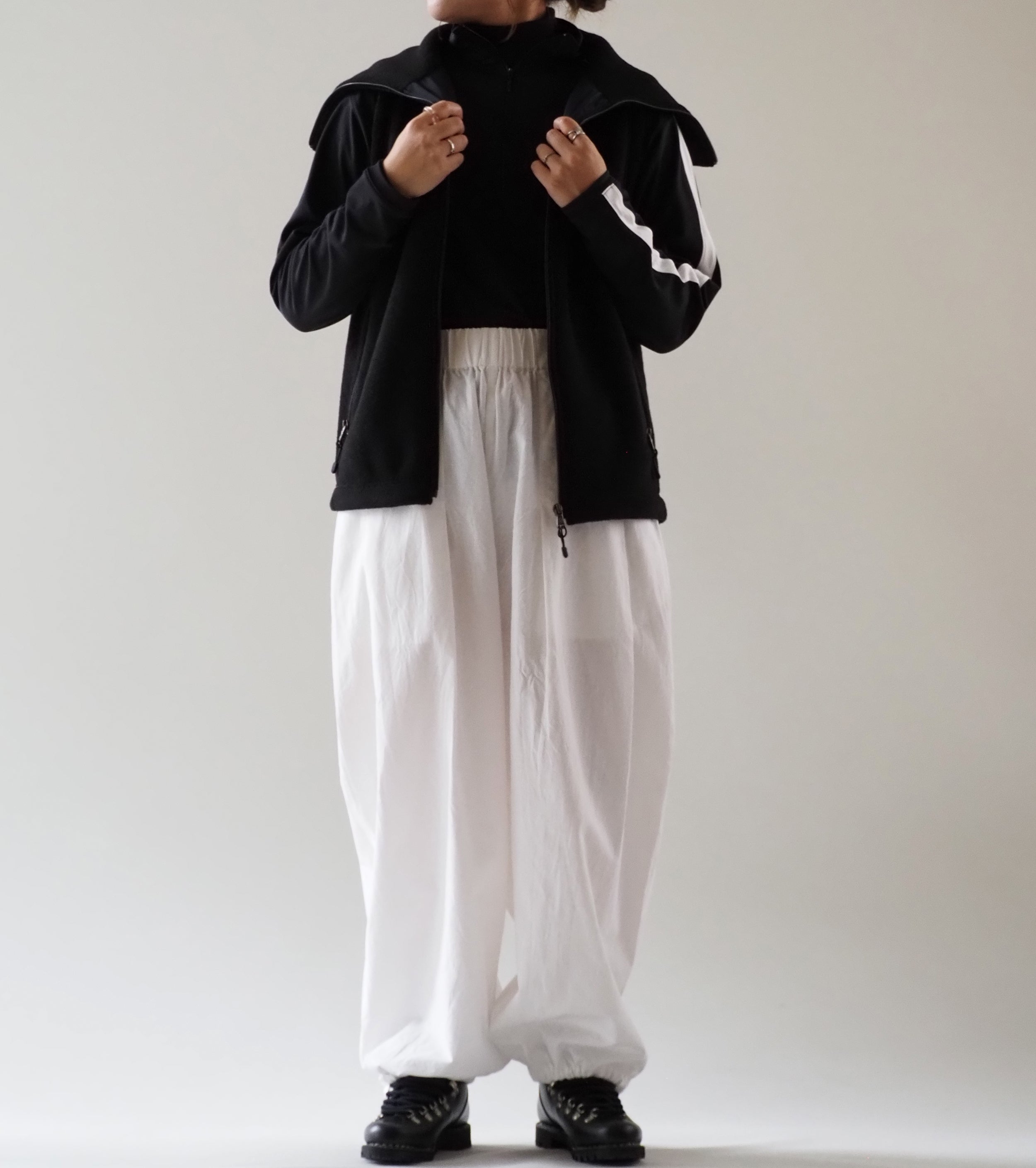 ALWEL フリース ジップ ベスト , Black