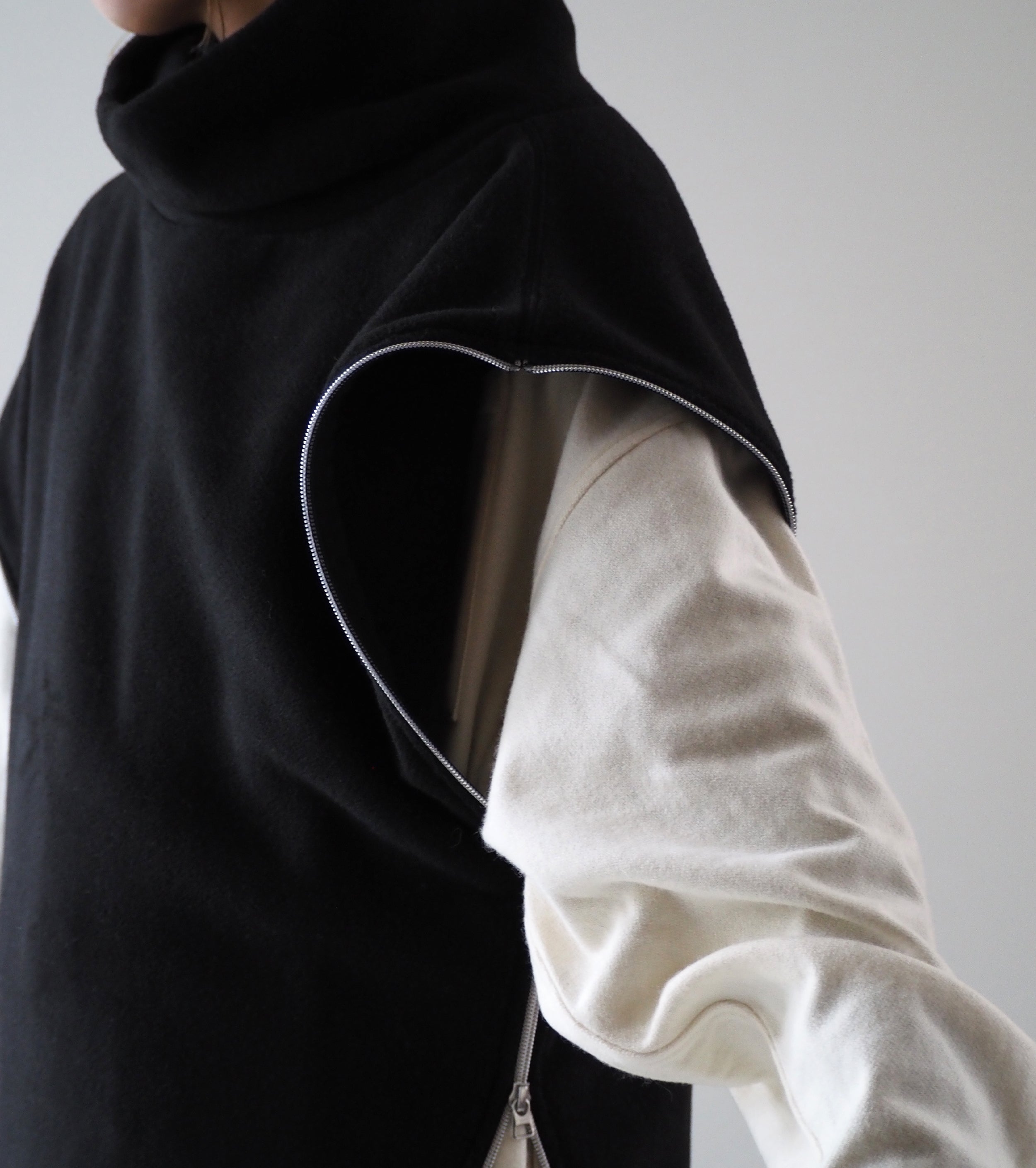 ALWEL フリース ストール ポンチョ , Black