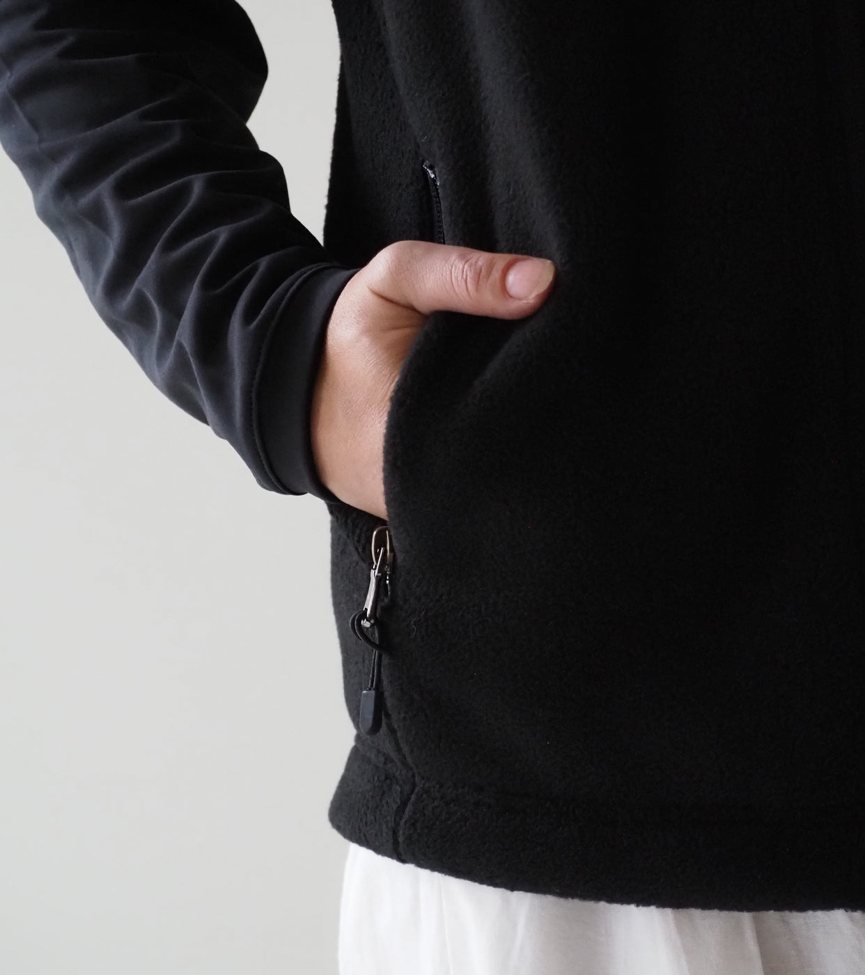 ALWEL フリース ジップ ベスト , Black
