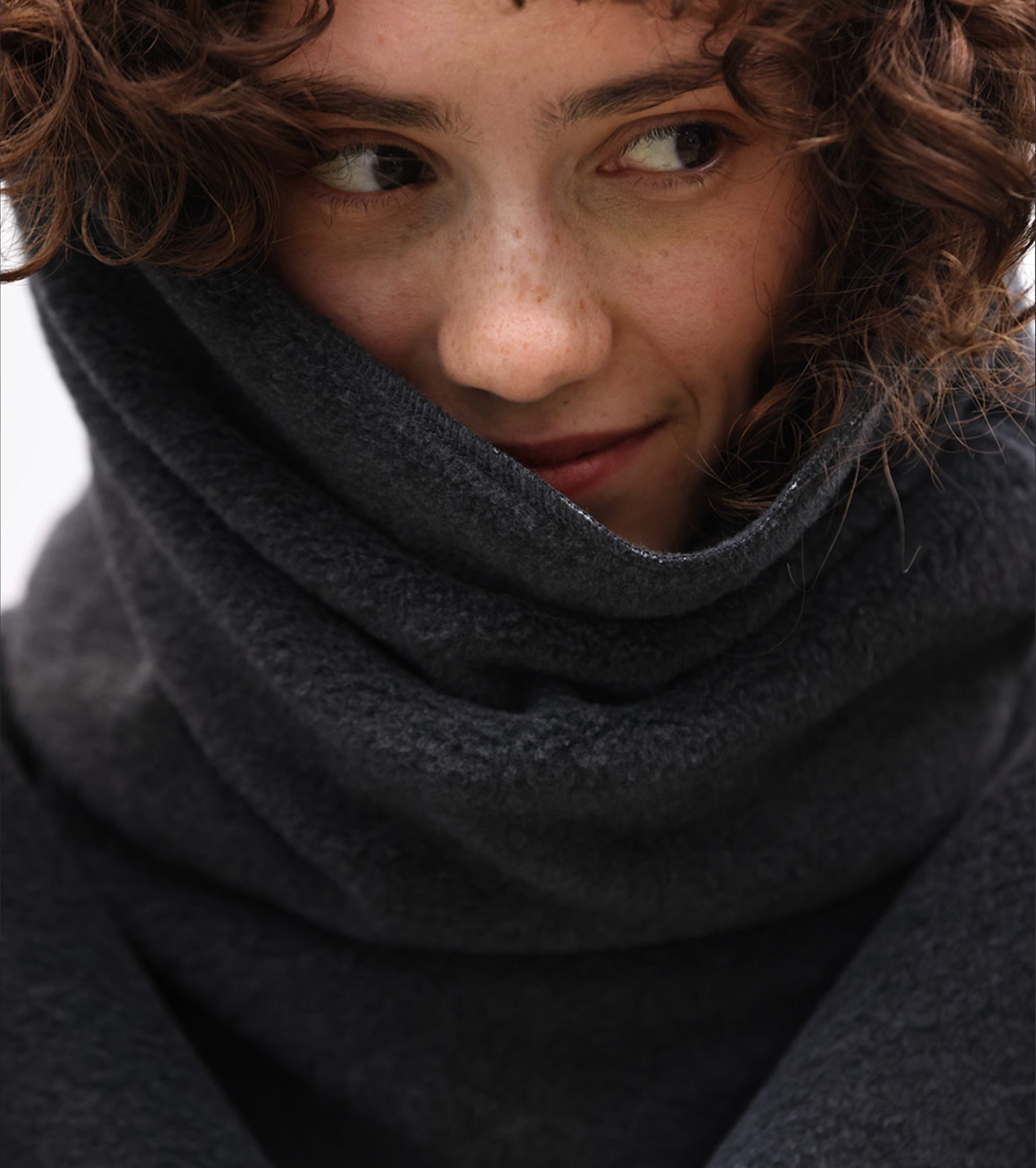 ALWEL FLEECE HIGH NECK GAITER  , Charcoal Gray