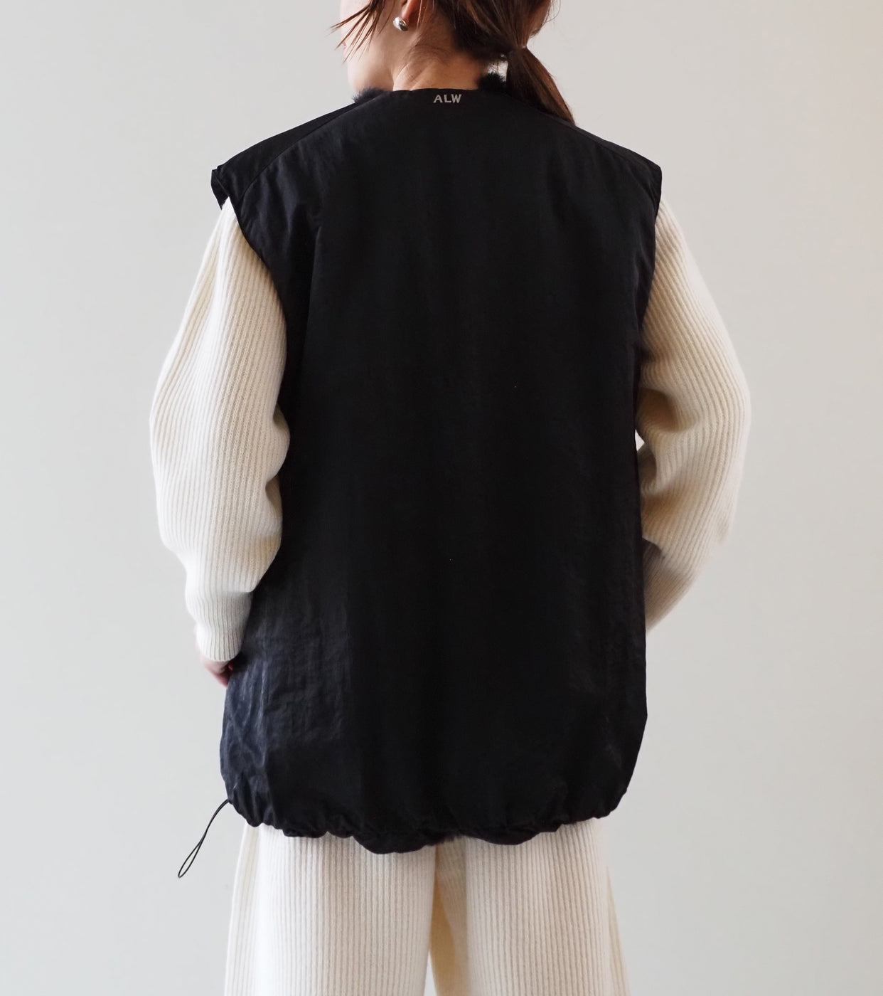 ALWEL  REVERSIBLE SLEEVELESS JACKET  ,Black