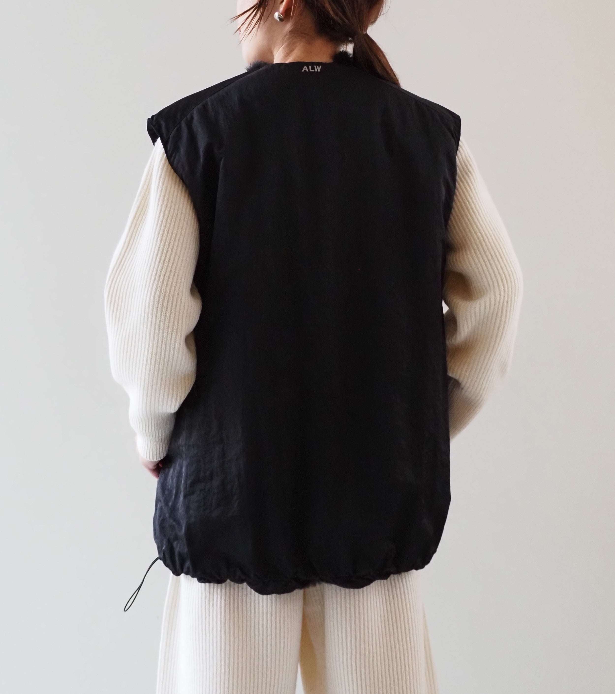 ALWEL  REVERSIBLE SLEEVELESS JACKET  ,Black