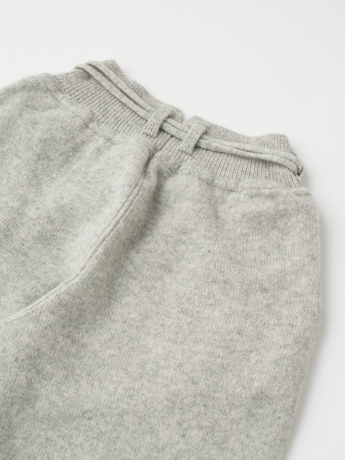 Unfil FINE LAMBS WOOL BELTED PANTS, Light Grey