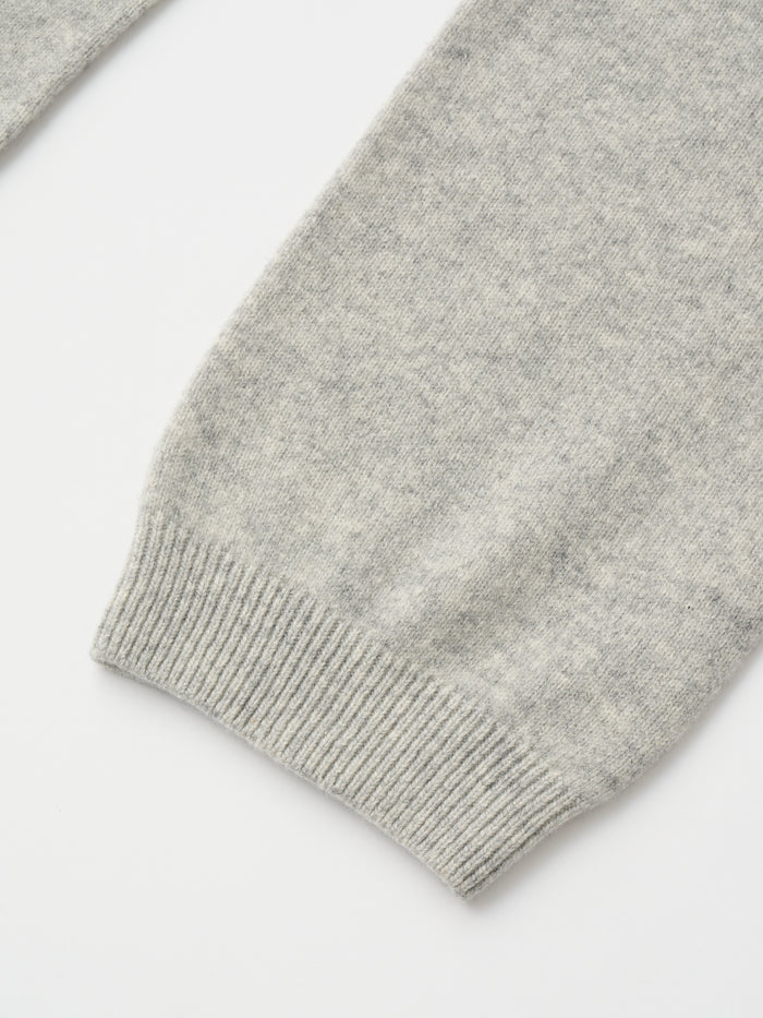 Unfil FINE LAMBS WOOL BELTED PANTS, Light Grey