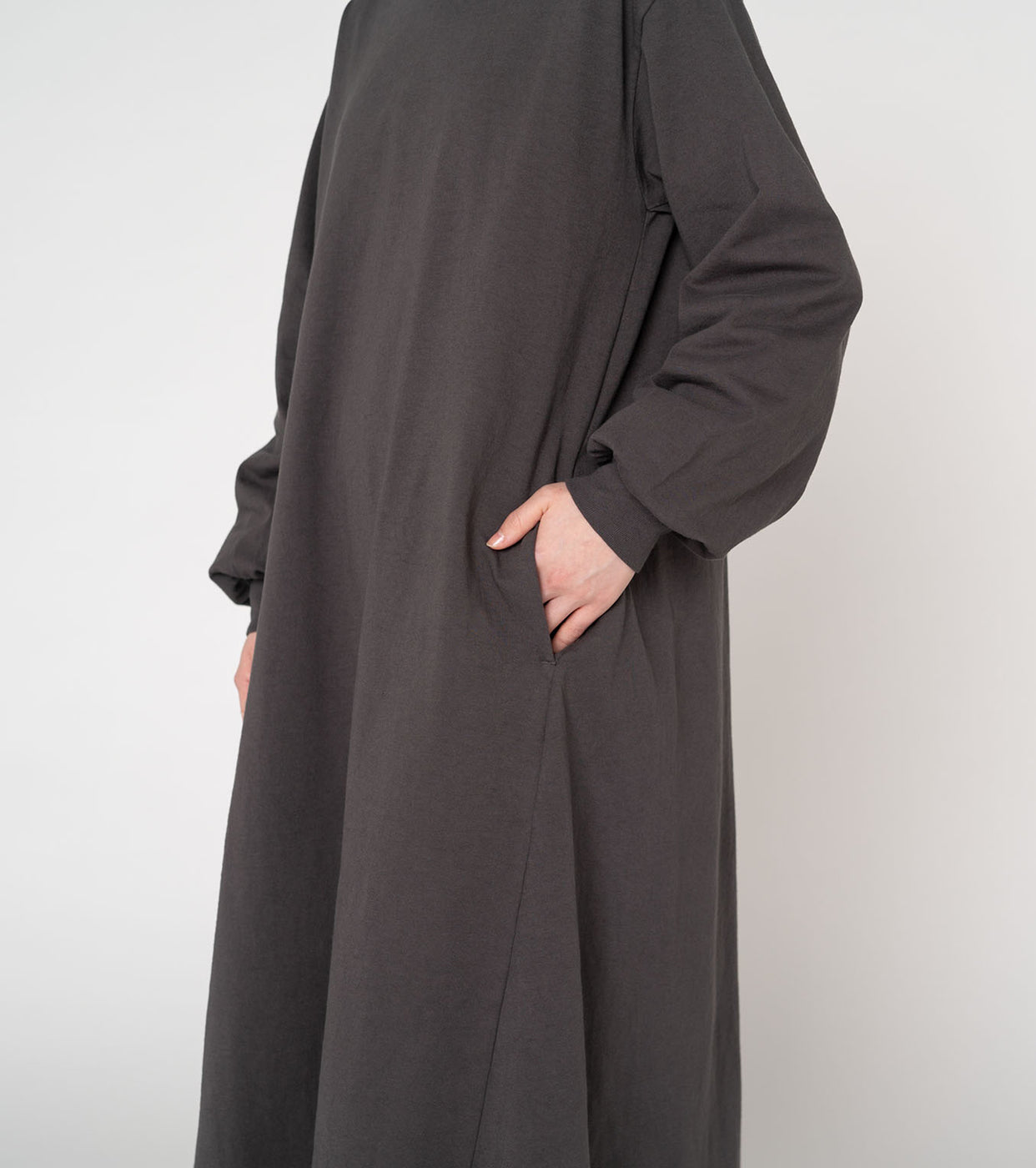 5.5 oz Long Sleeve Dress, Asphalt Gray