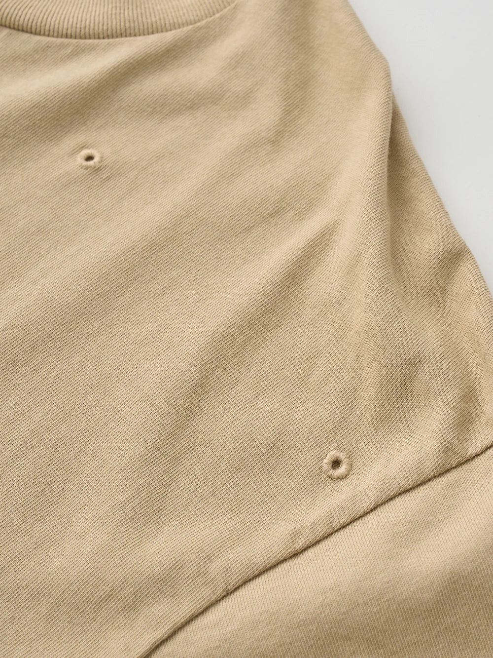 Unfil コットン オープンエンド ヤーン ガーメントダイイング リラックスフィット ティー, Tan Beige