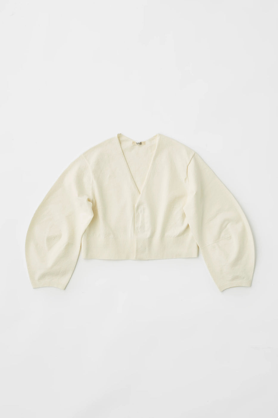 Unfil stretch organic cotton cropped cardigan, Off White