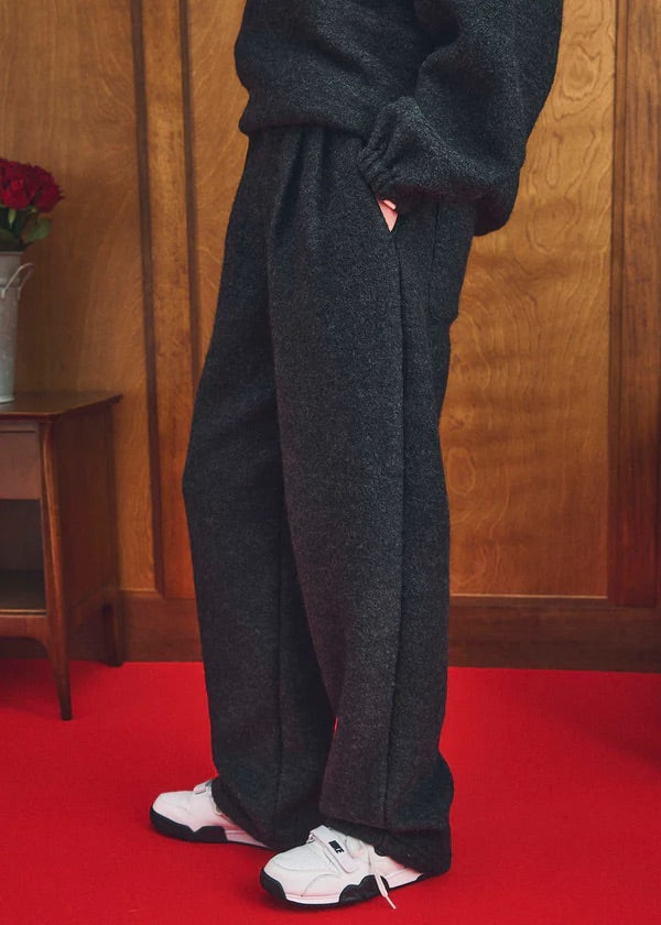 Oblada FINE PANTS WOOL FLEECE , Charcoal Gray