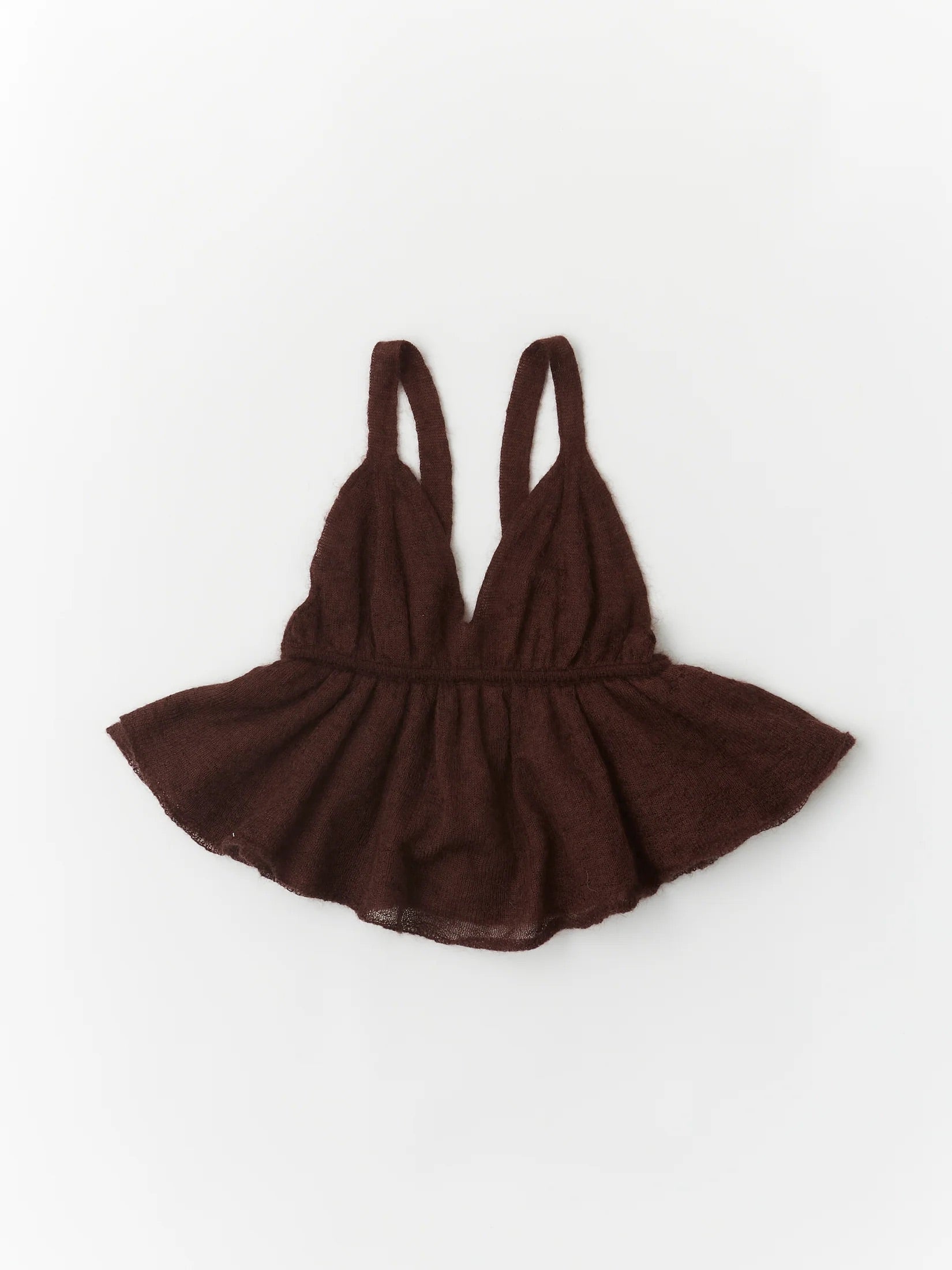 Unfil extrakid mohair & silk camisole top, Mahogany