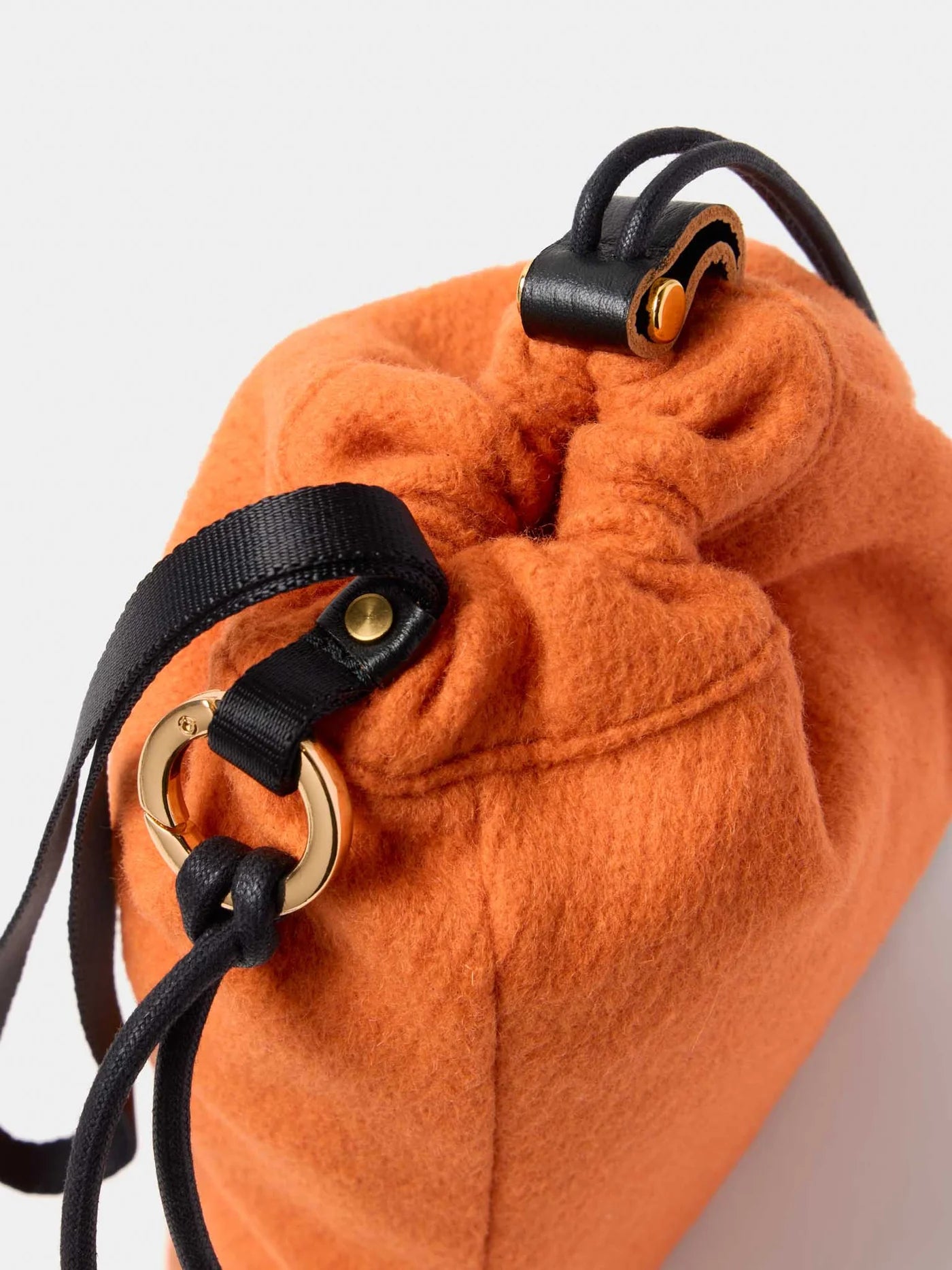 Texnh  ドローストリング  ポーチ M ウール , Orange