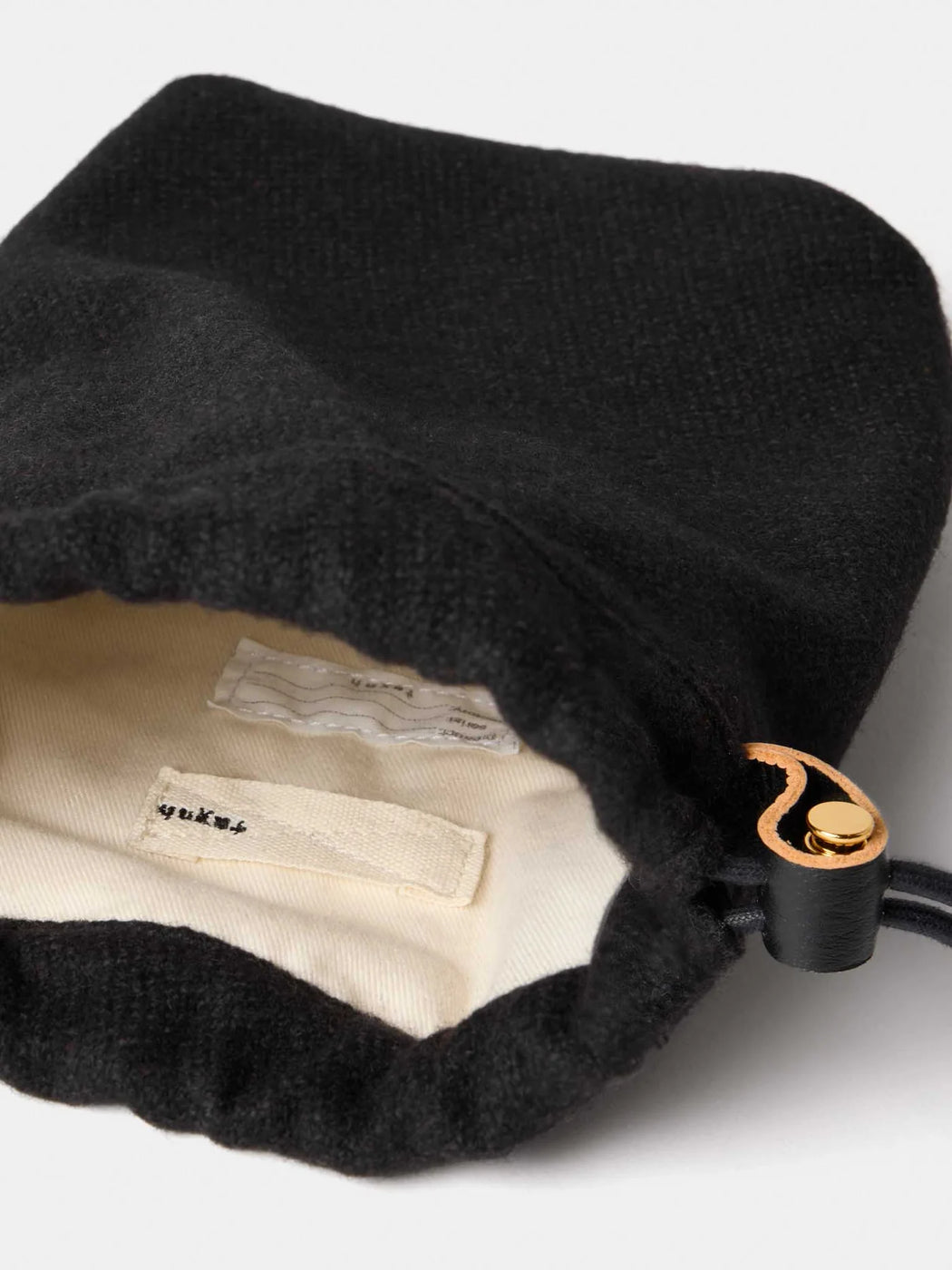 Texnh  ドローストリング  ポーチ M ウール , Black