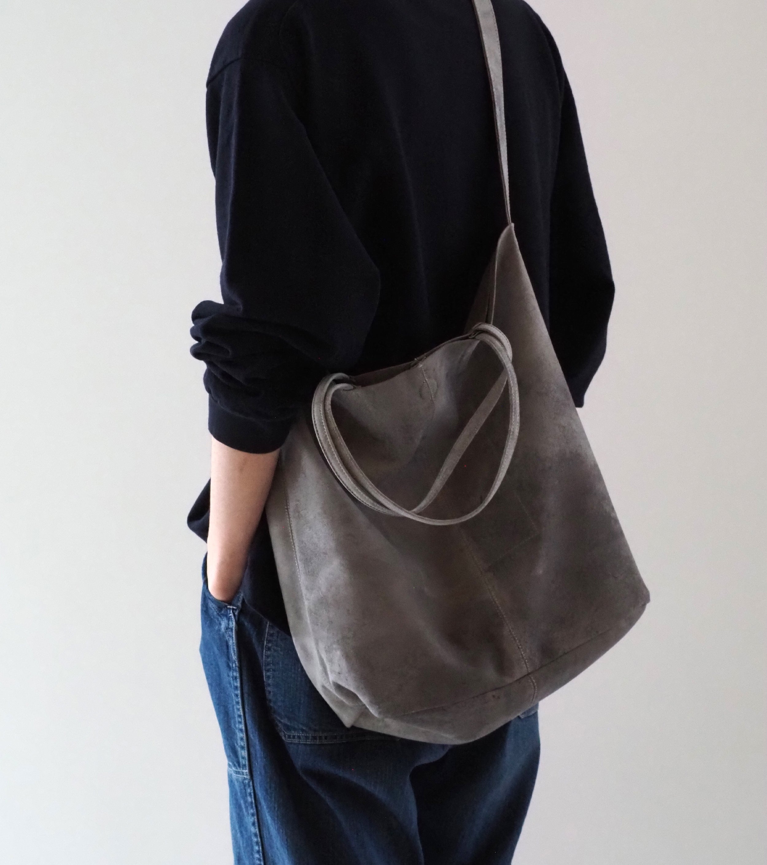 Morphee 3ウェイ ラージ トート アンティーク スウェード , Light Grey