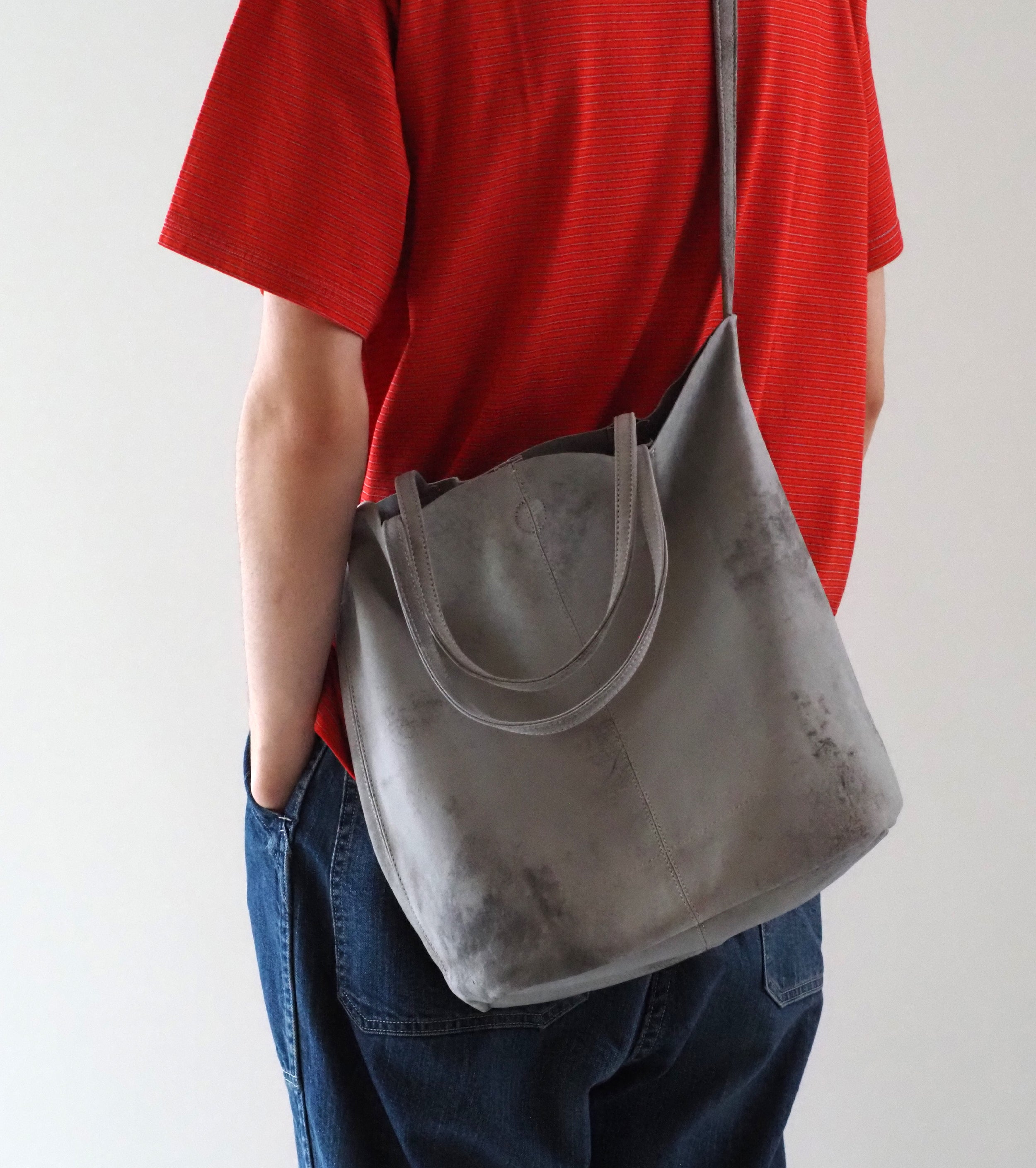 Morphee 3ウェイ  ミディアム トート アンティーク スウェード , Light Grey