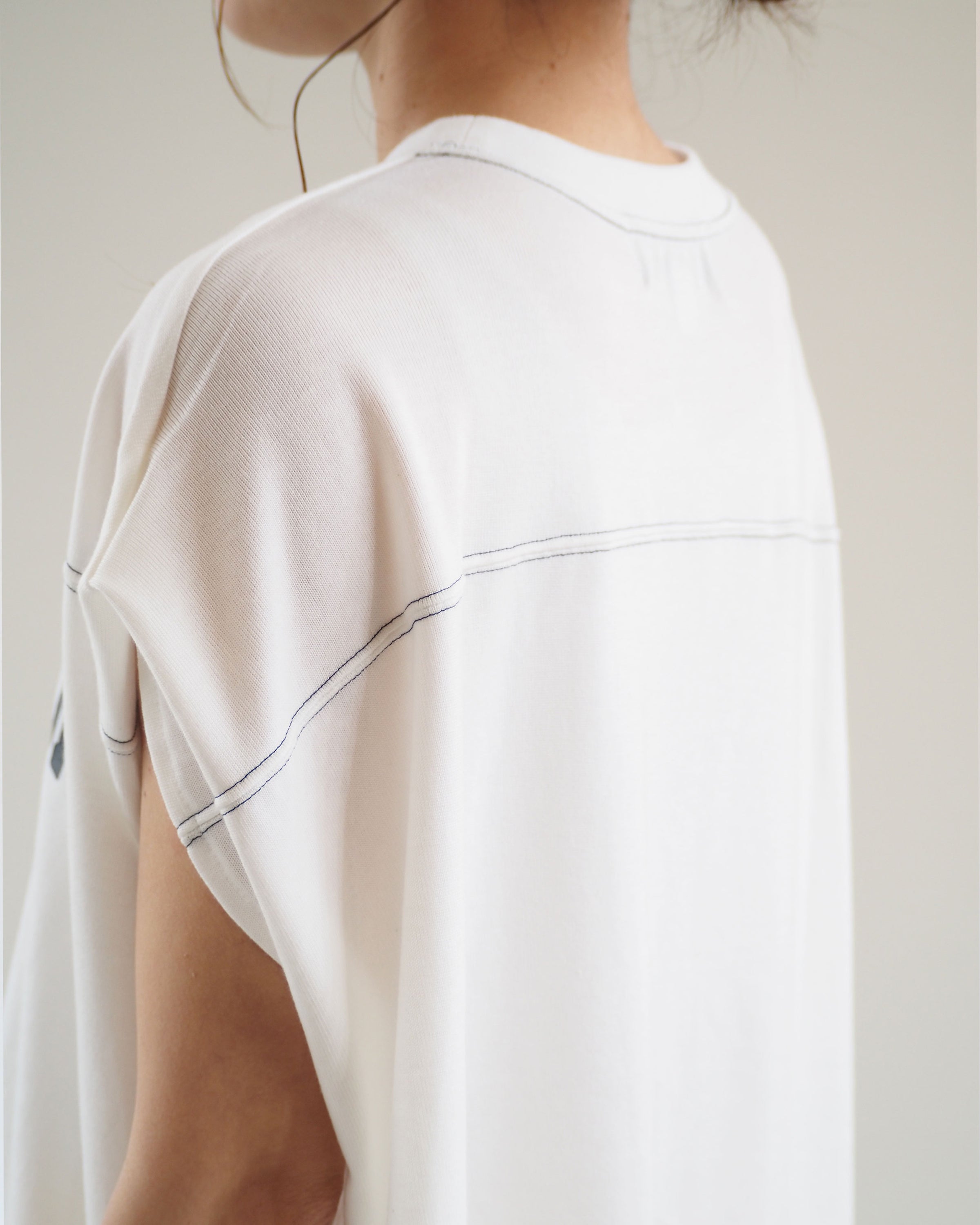 Sleeveless Short Football Tee, Off White