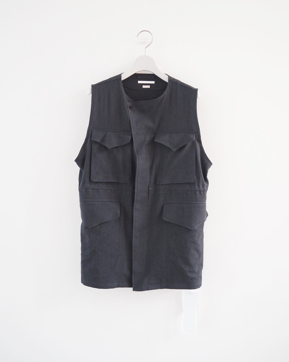 Wool, rayon, silk 43 vest, Heather Charcoal