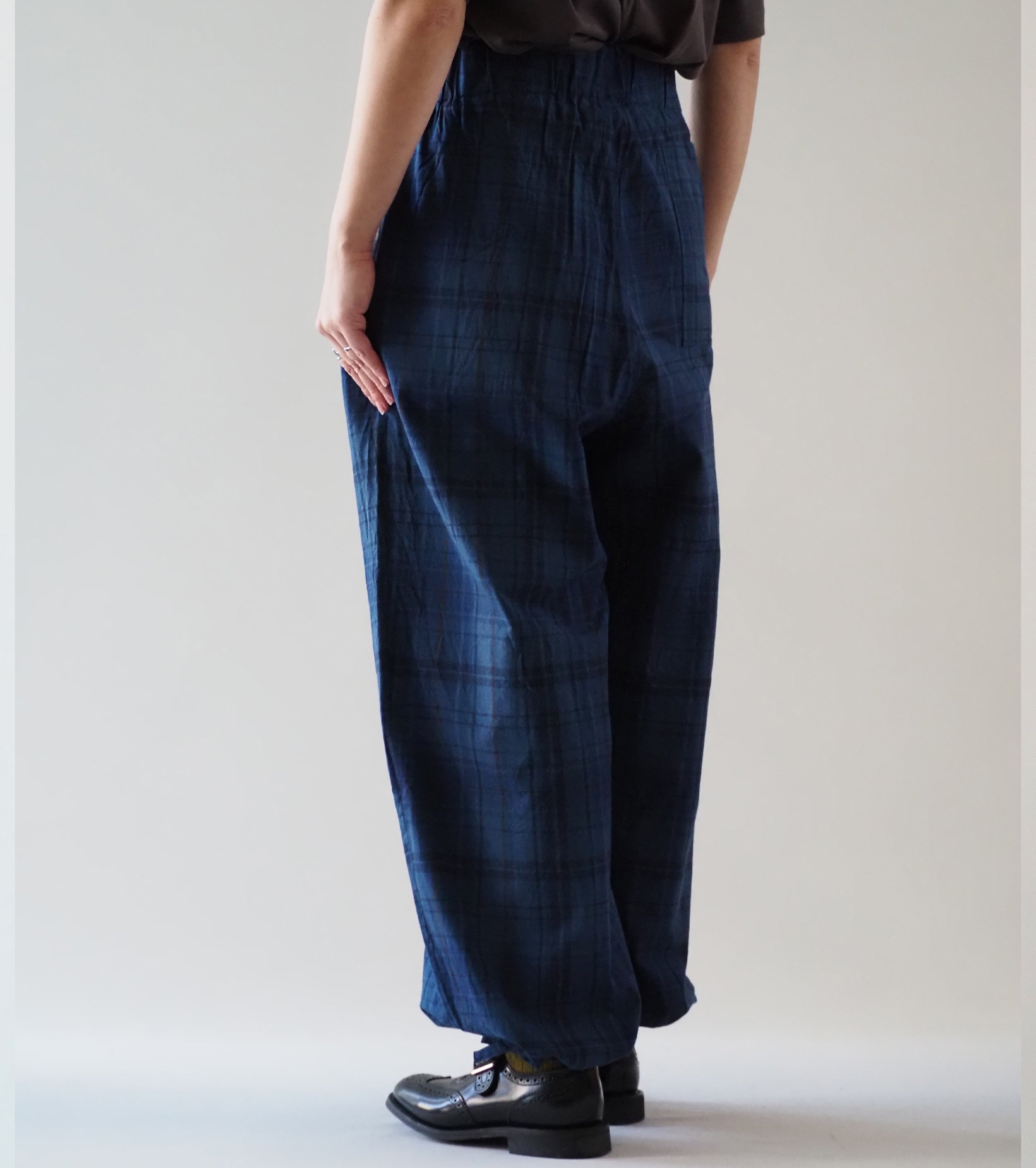 Yarmo Wide Tuck Easy PT Indigo Madras, Check