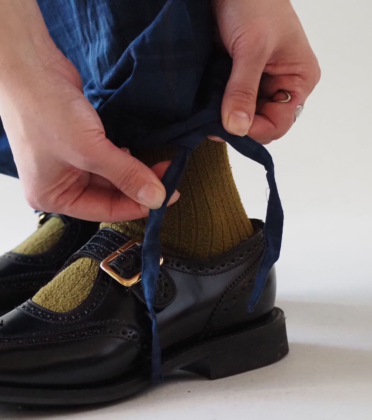 Yarmo Wide Tuck Easy PT Indigo Madras, Check