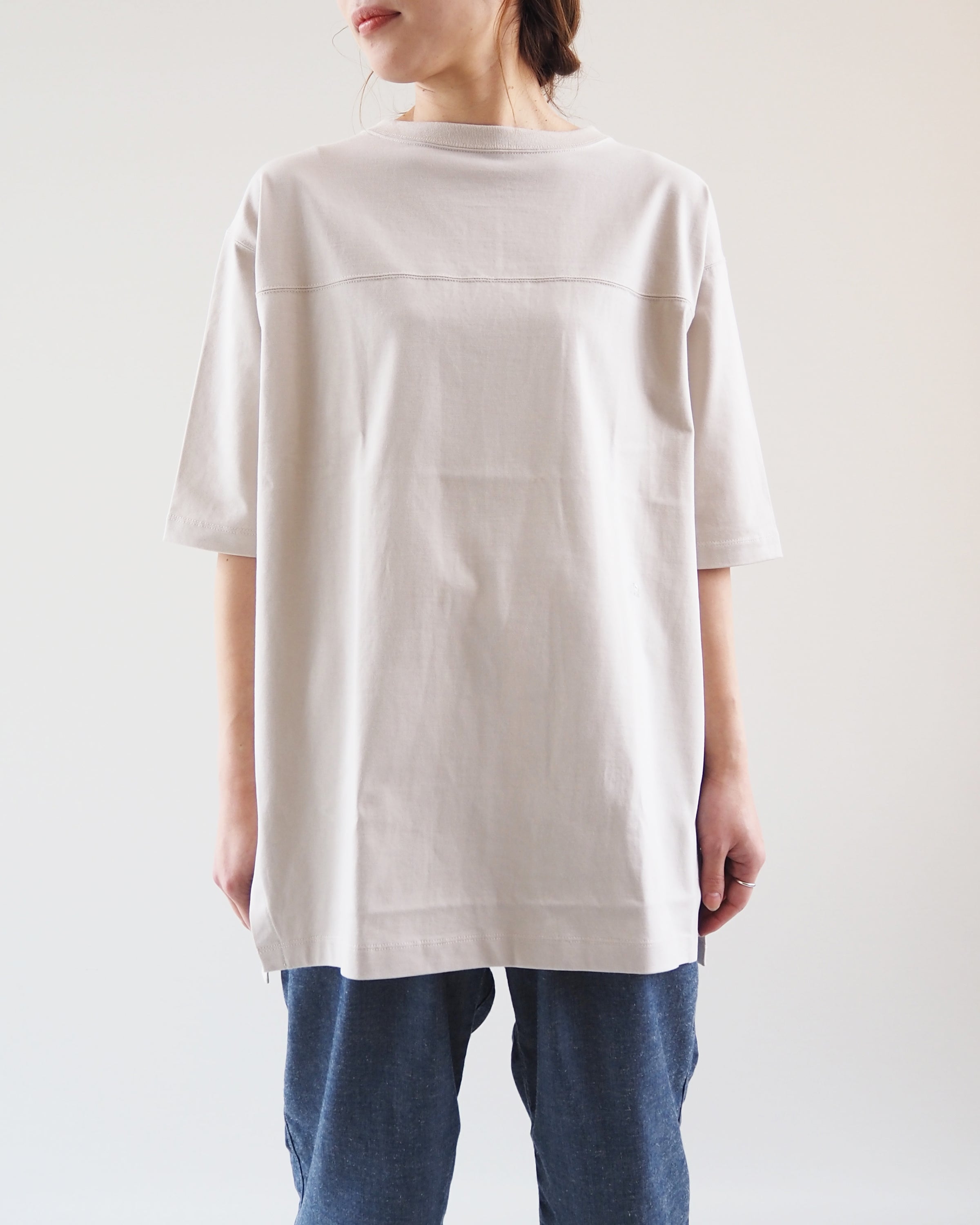 Half Sleeve Big Tee, Light Beige