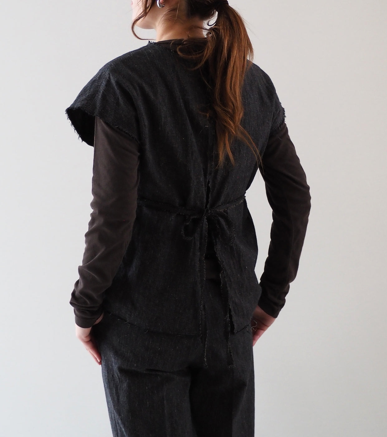blurhms コットン ミックス ネップ ダブル サイド プルオーバー , Black
