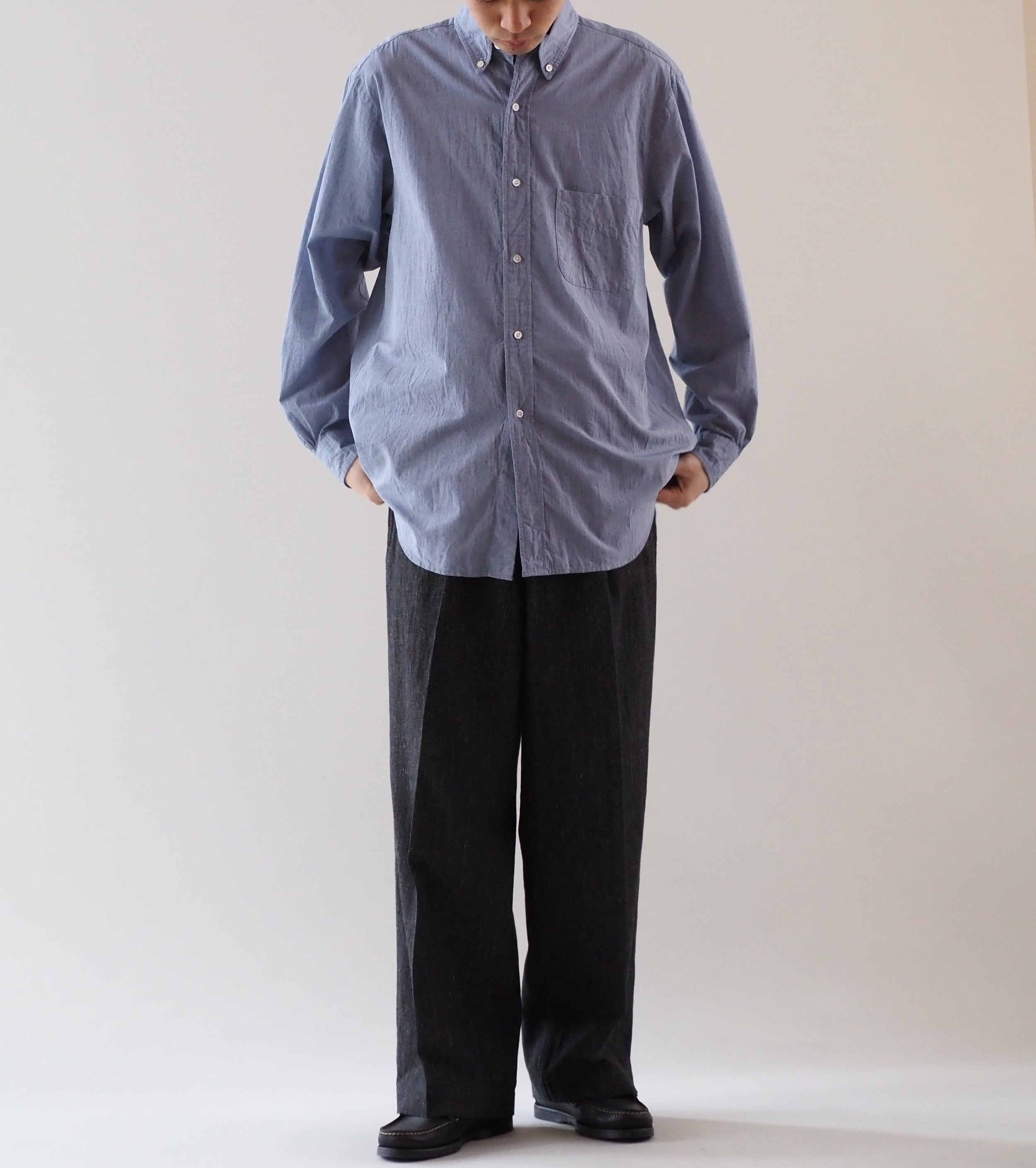 blurhmsROOTSTOCK ハードツイスト シャンブレー B.D シャツ , Saxe Blue