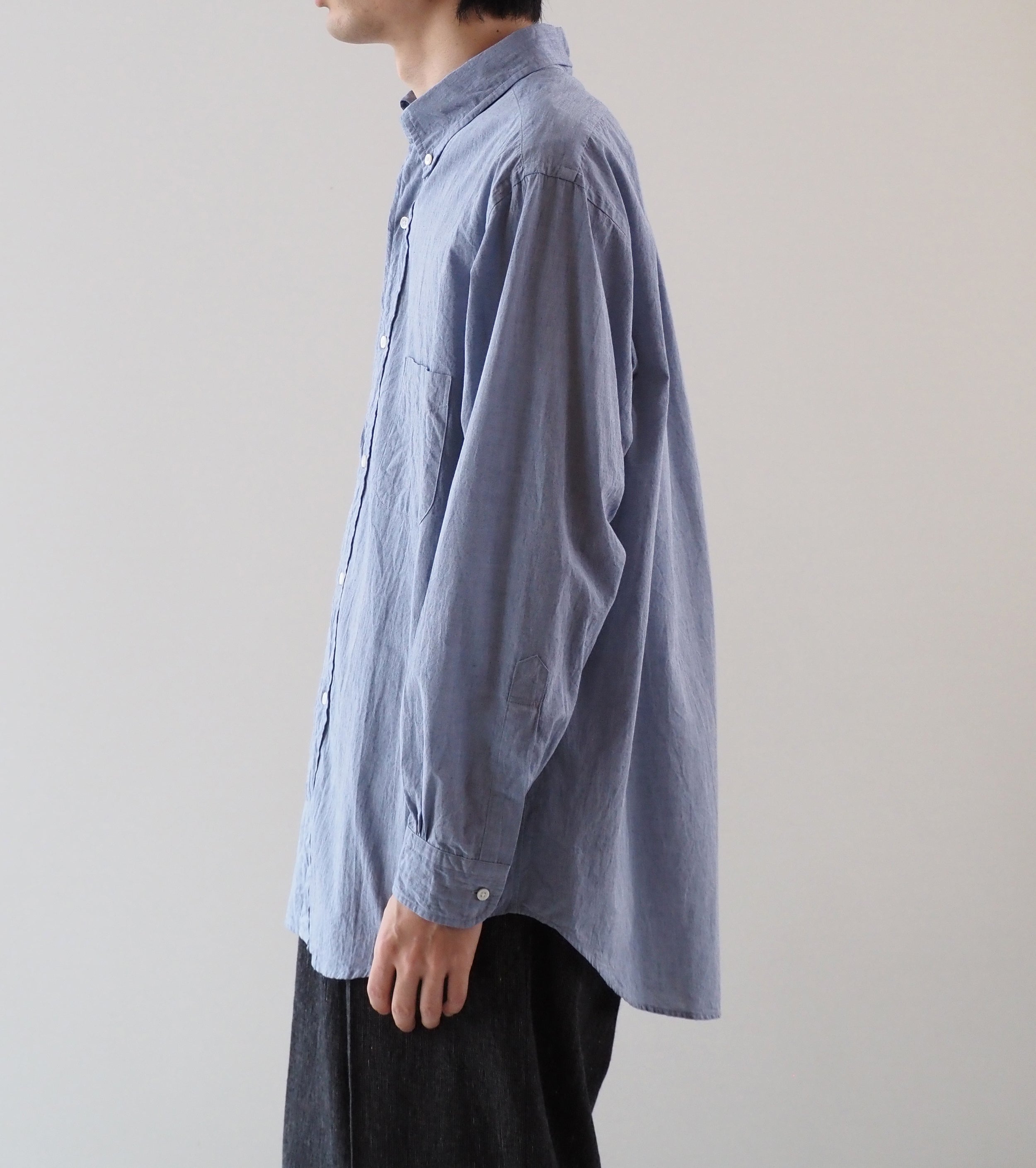 blurhmsROOTSTOCK ハードツイスト シャンブレー B.D シャツ , Saxe Blue