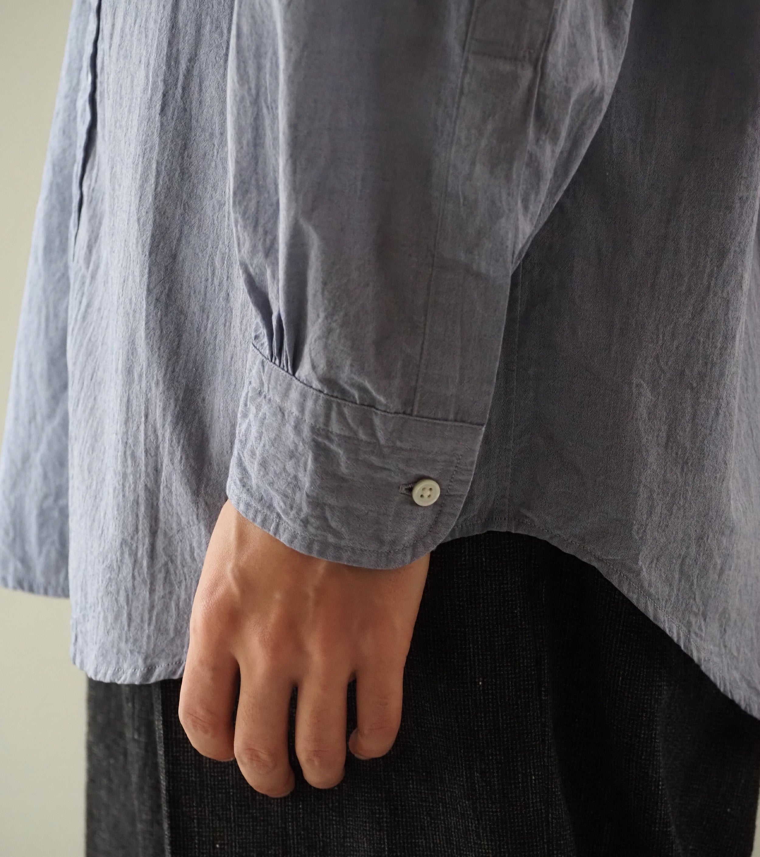 blurhmsROOTSTOCK ハードツイスト シャンブレー B.D シャツ , Saxe Blue