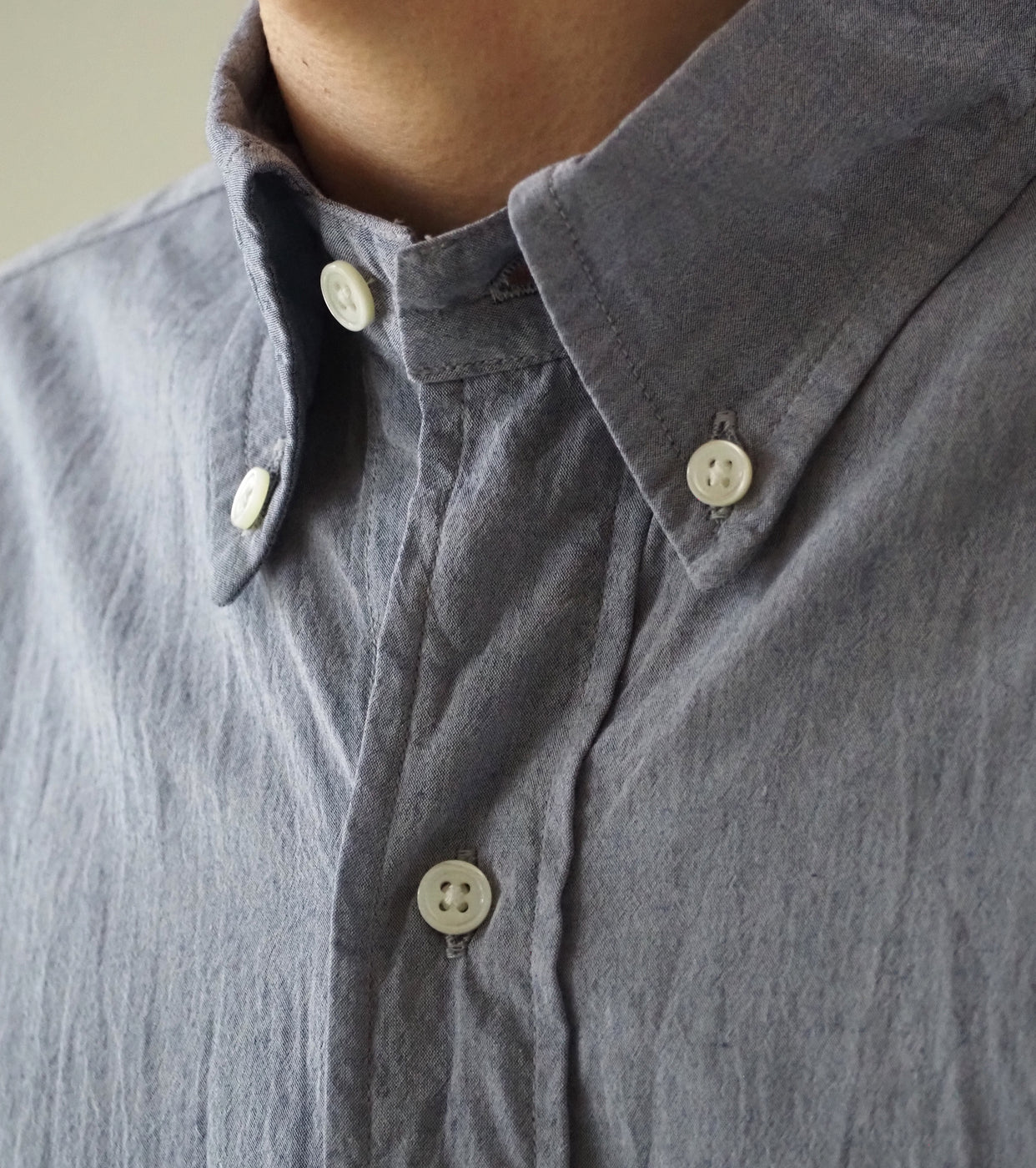 blurhmsROOTSTOCK ハードツイスト シャンブレー B.D シャツ , Saxe Blue