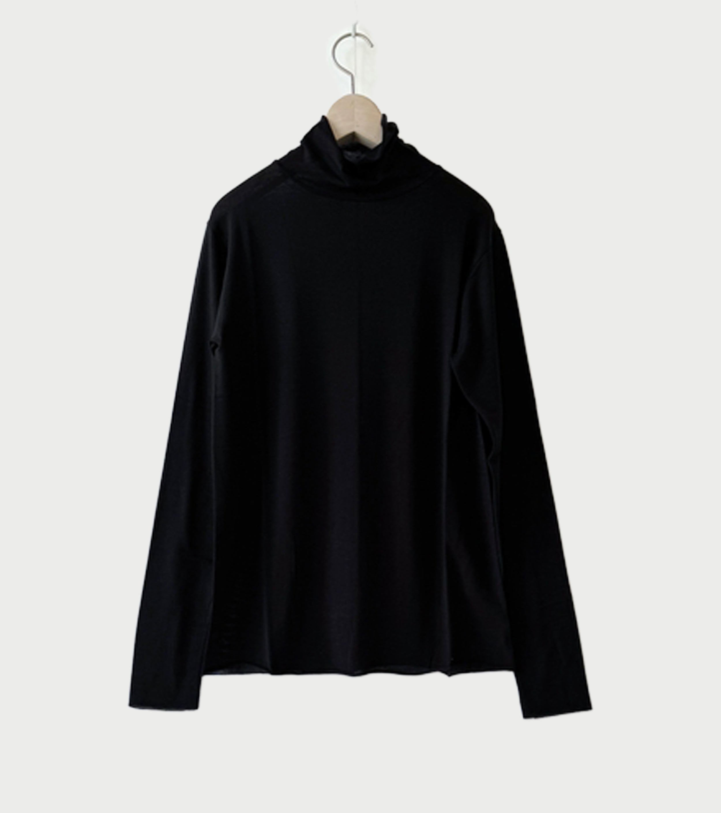 ALWEL シアー リブ タートルネック トップ , Black