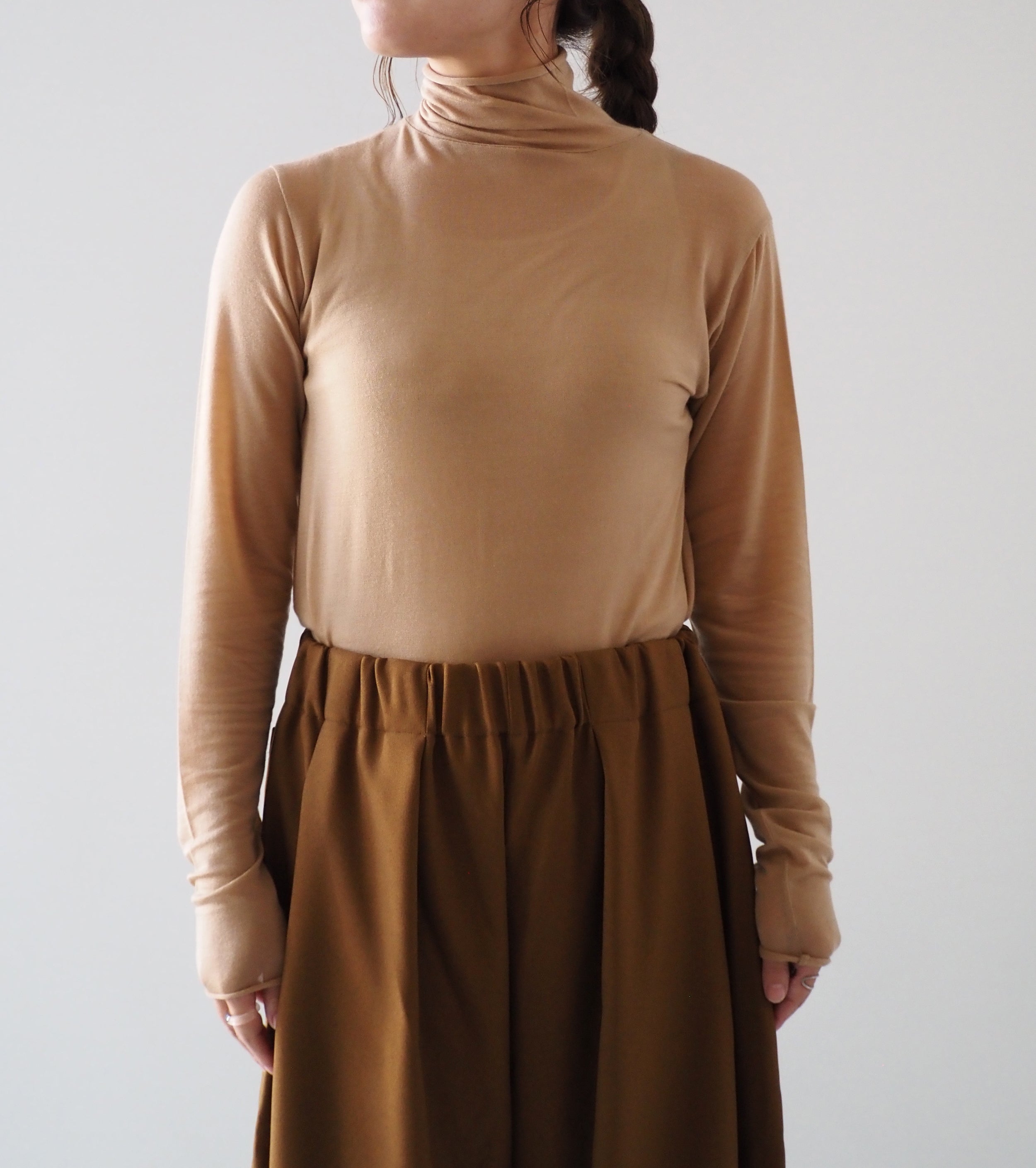 ALWEL シアー リブ タートルネック トップ , Dijon